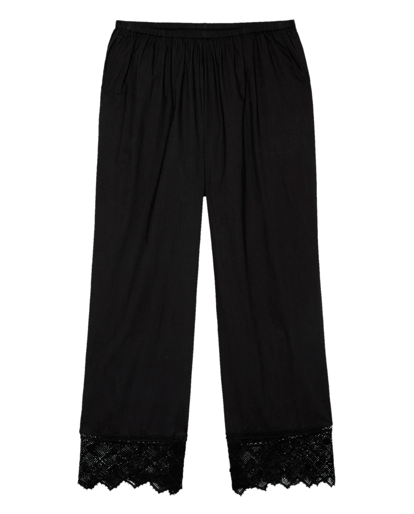 The Rosette Crochet Pant. -- Black