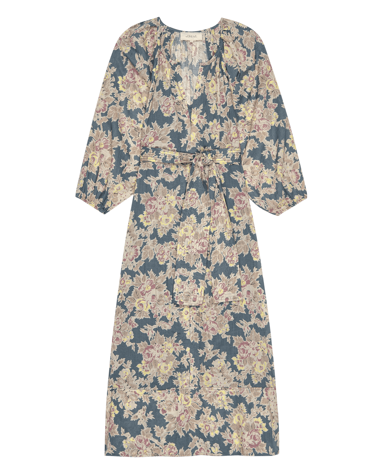 The Pampas Dress. -- Indigo Floral