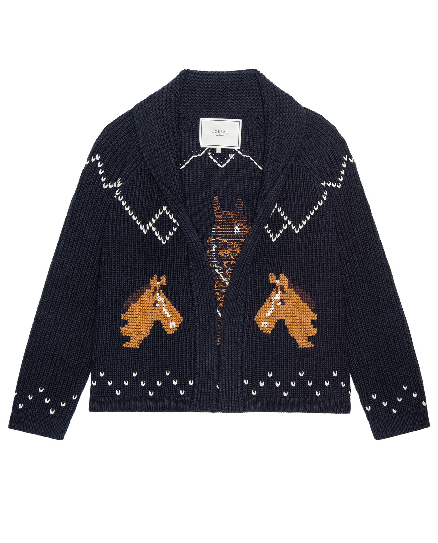 The Horse Lodge Cardigan. -- Navy