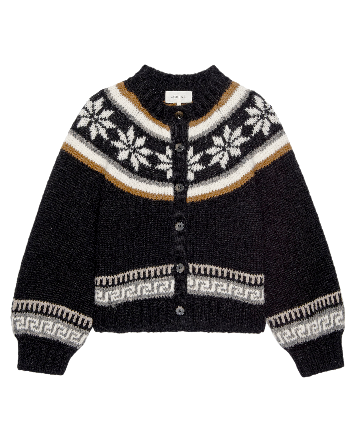 The Snowflake Ice Rink Cardigan. -- Black