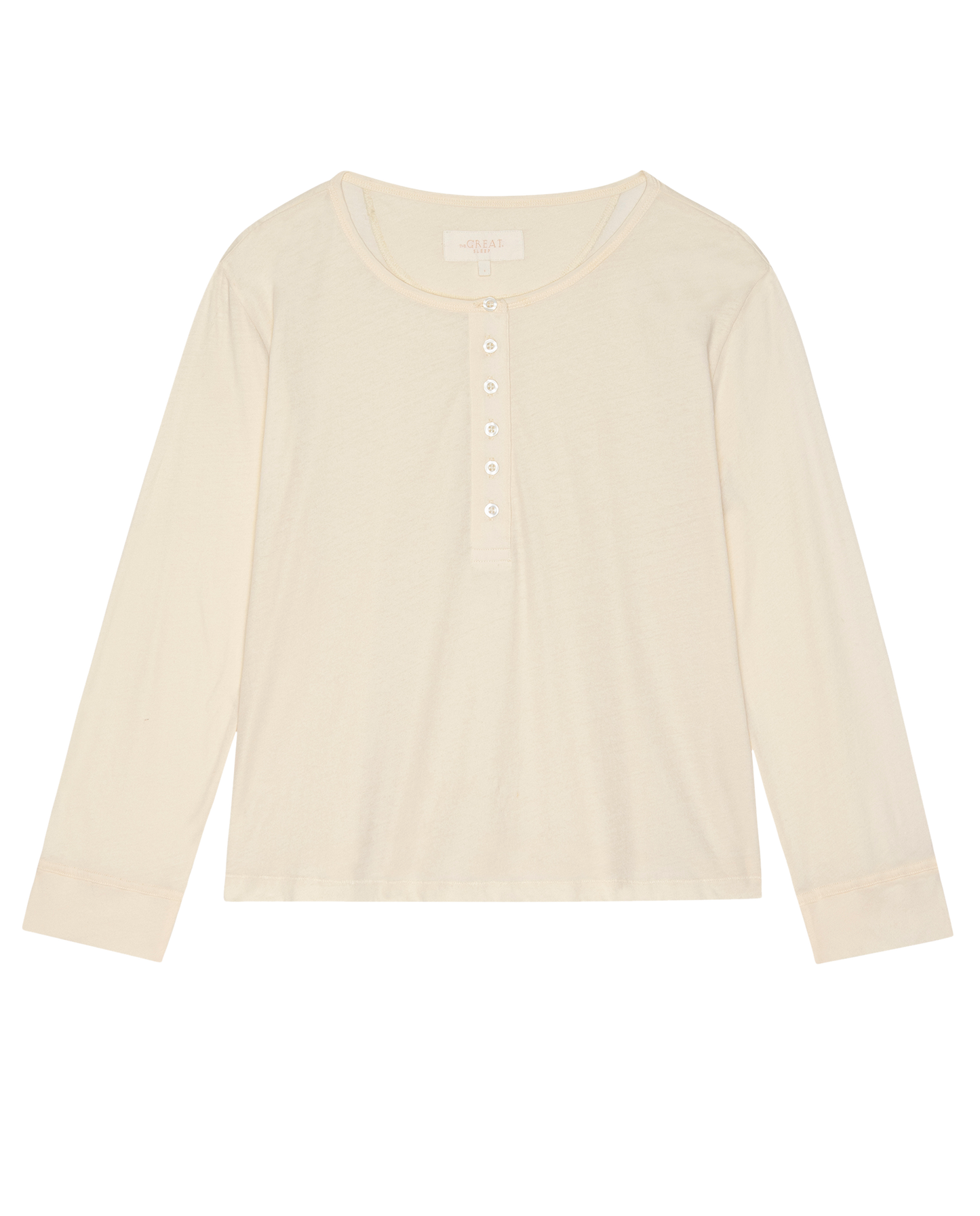 The Crop Sleep Henley.. -- Washed White