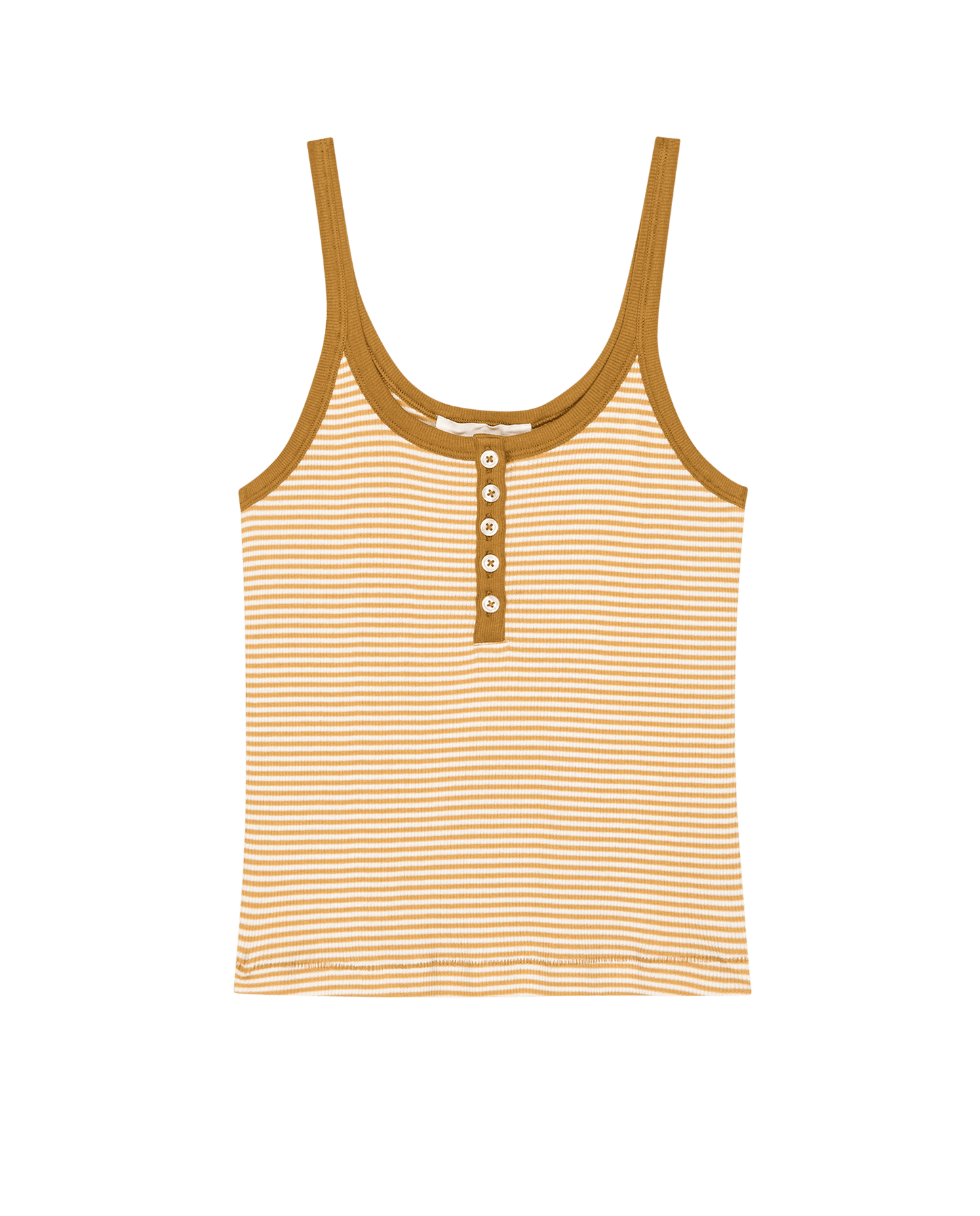 The Henley Slim Tank. -- Bronze Stripe