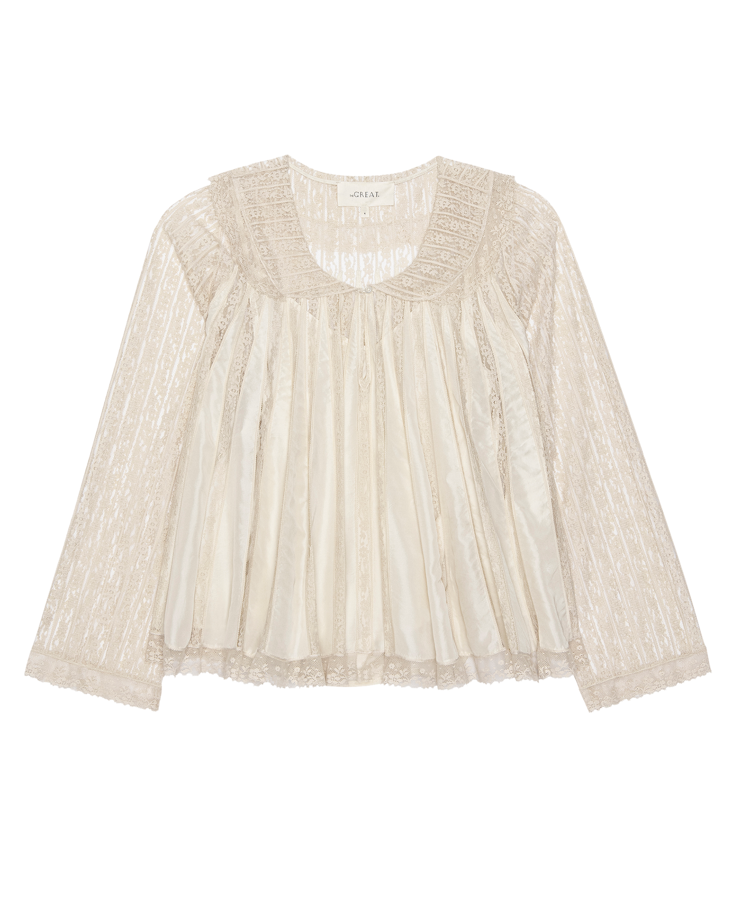 The Keepsake Lace Collared Top. -- Cream