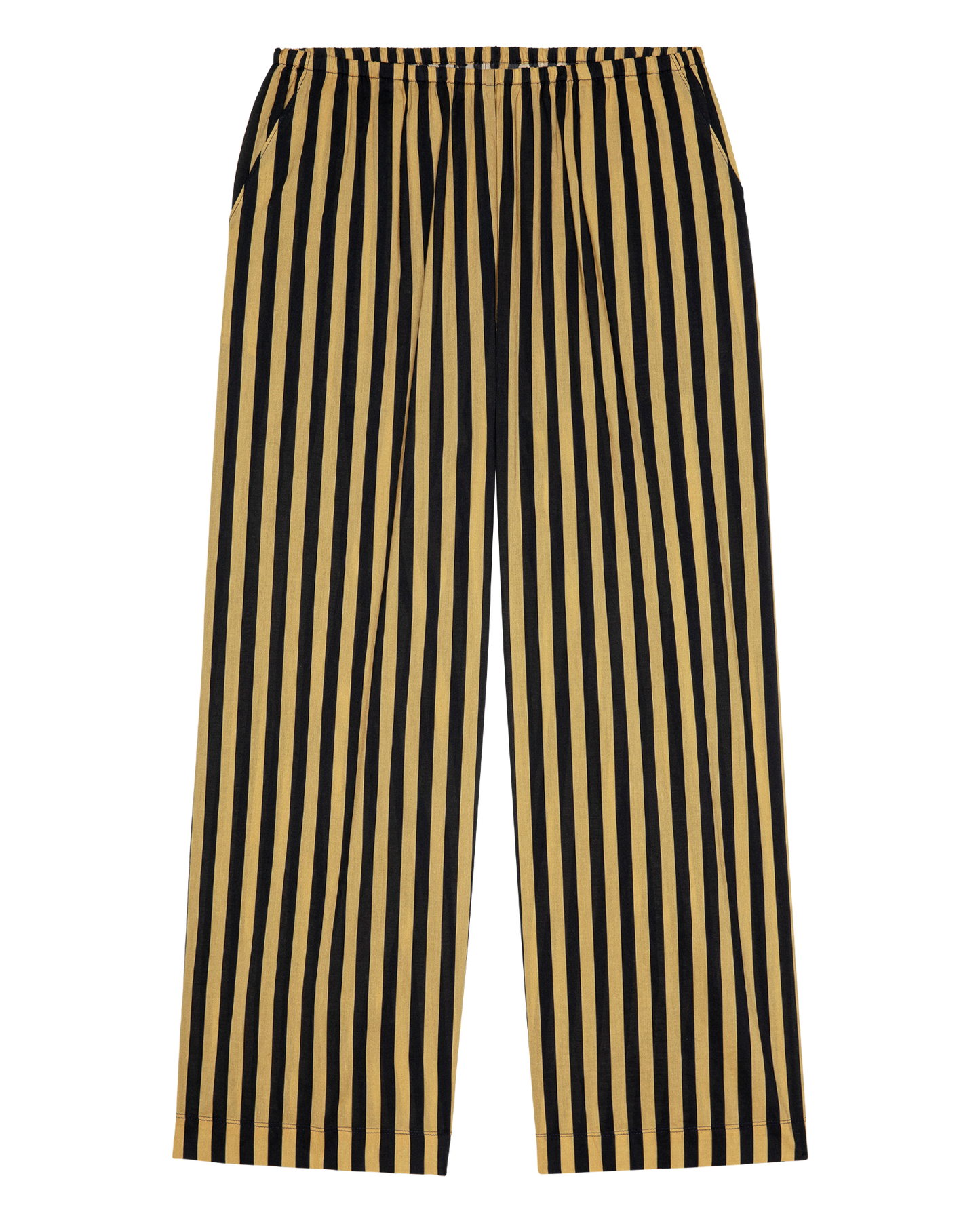 The Everyday Pull On Pant. -- Khaki/Black Club Stripe