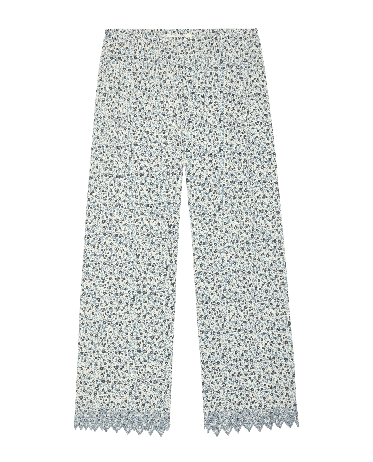 The Eyelet Easy Sleep Pant. -- Bluebell Ditsy