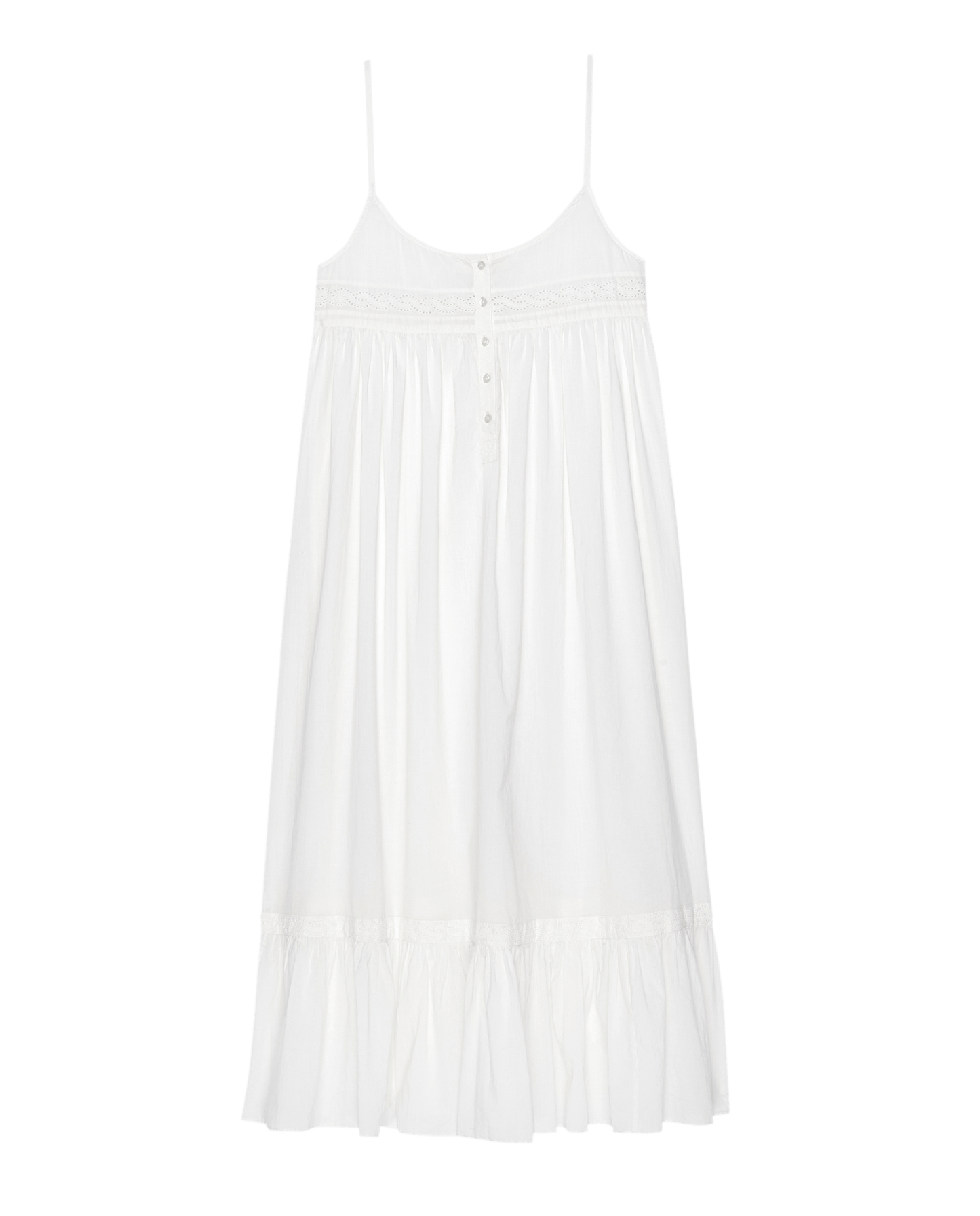 The Eyelet Ruffle Tank Night Dress. -- True White