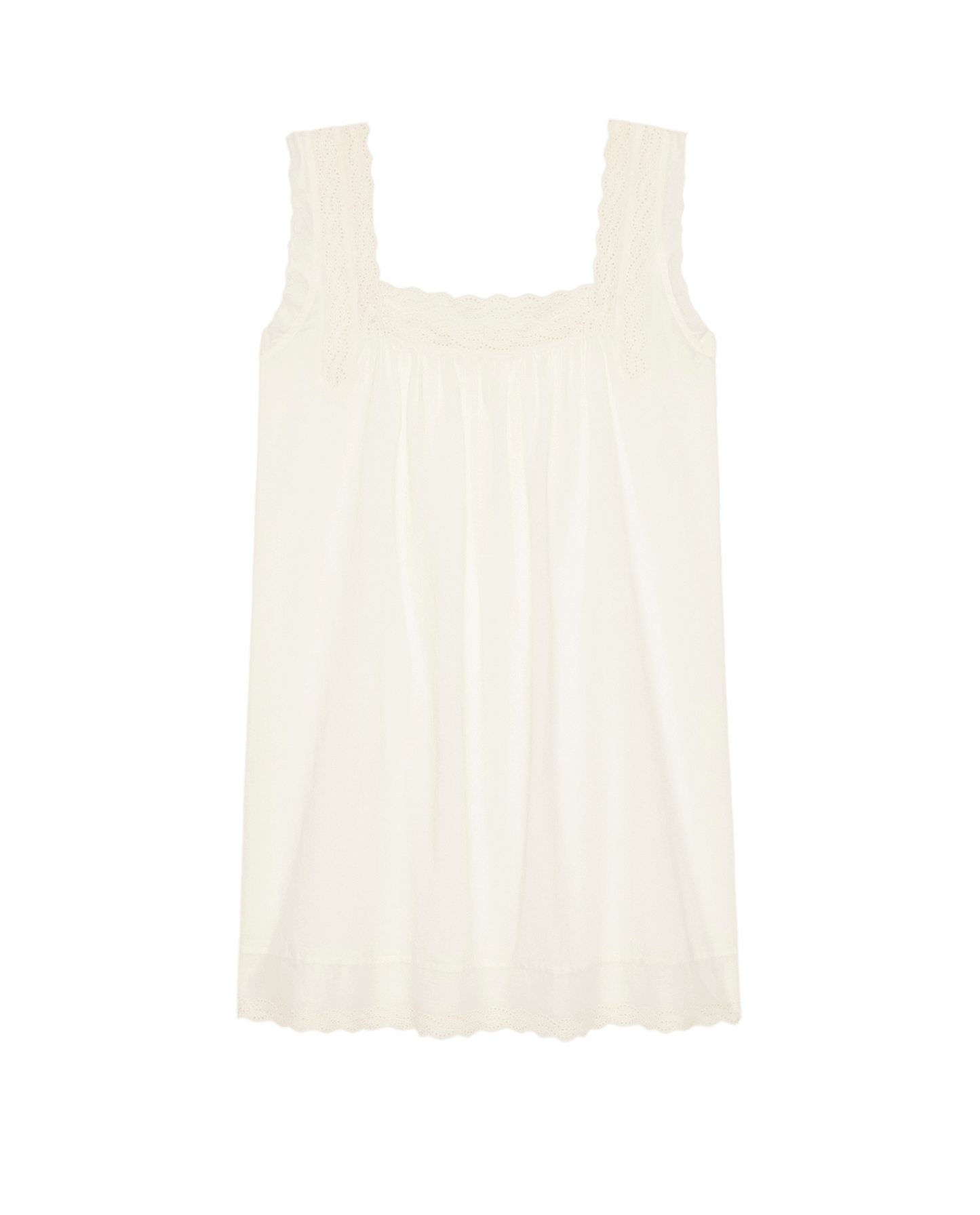 The Eyelet Mini Tank Dress. -- True White