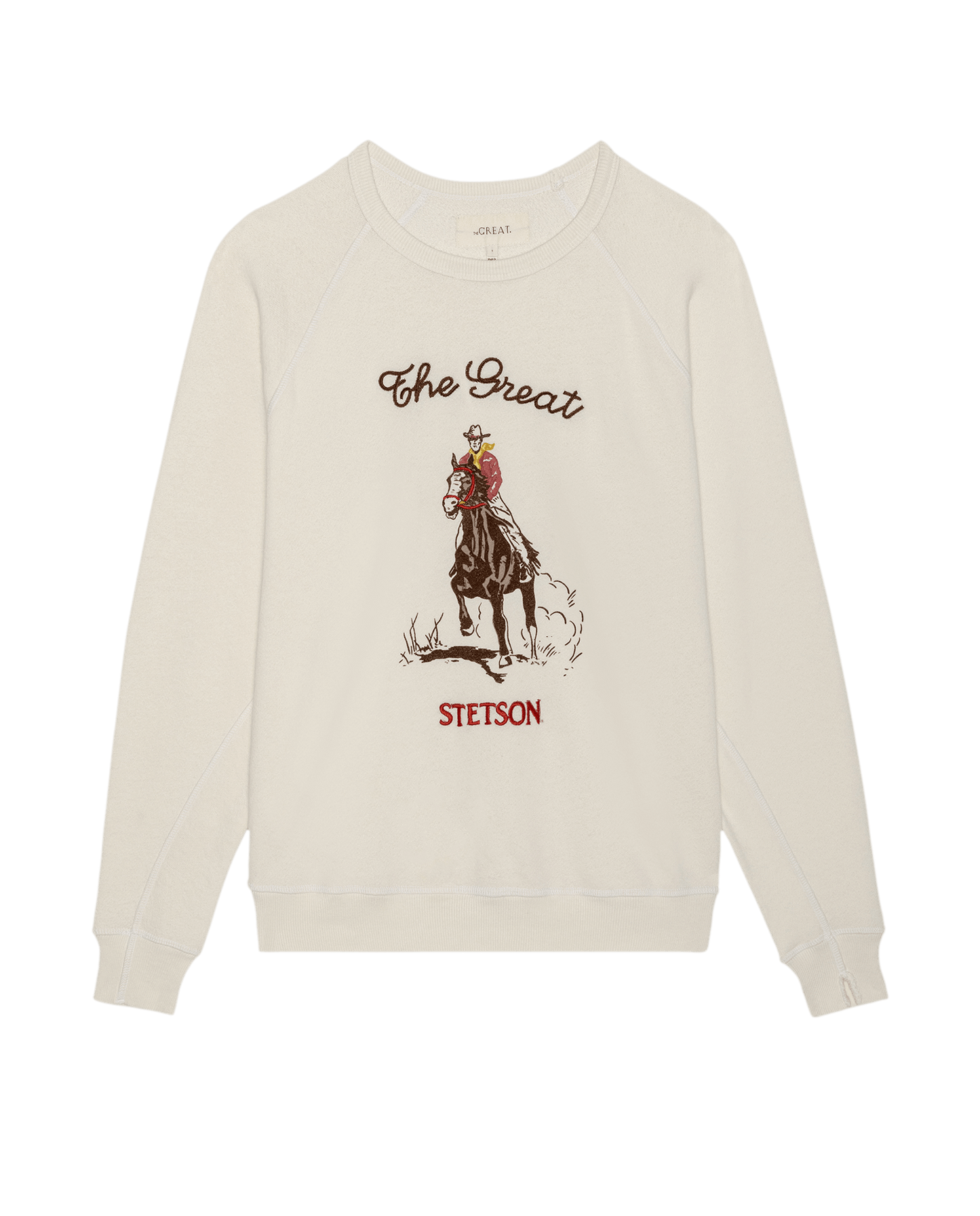 The College Sweatshirt With Stetson Graphic. -- Washed White