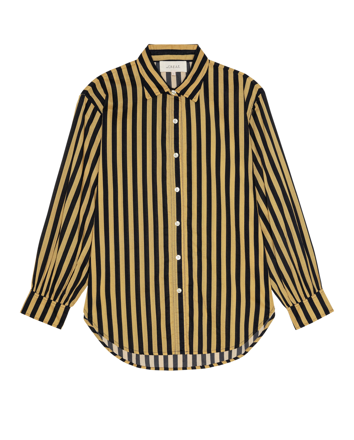 The Daily Button Up. -- Khaki/Black Club Stripe