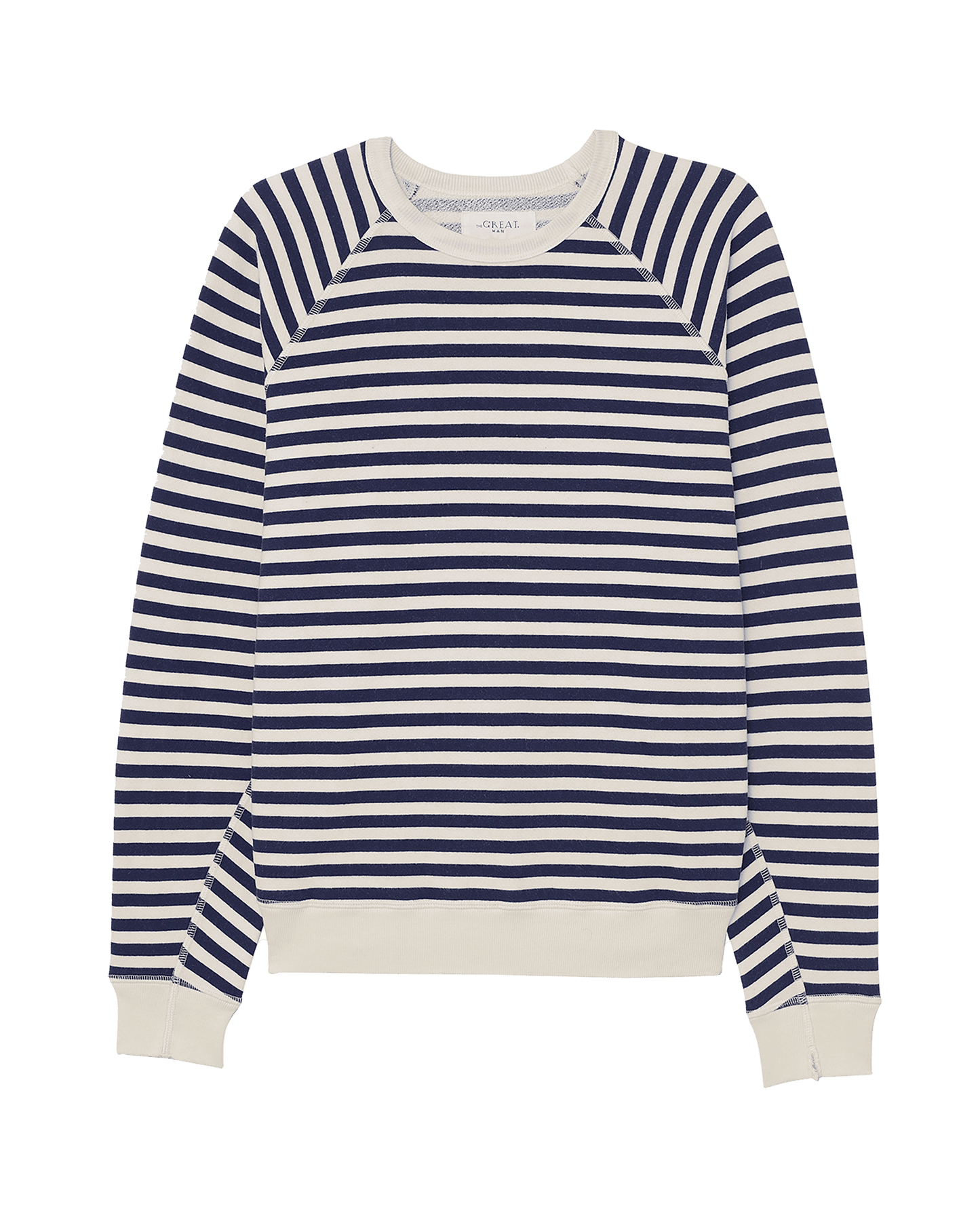 The Men's College Sweatshirt. -- Navy Sailor Stripe