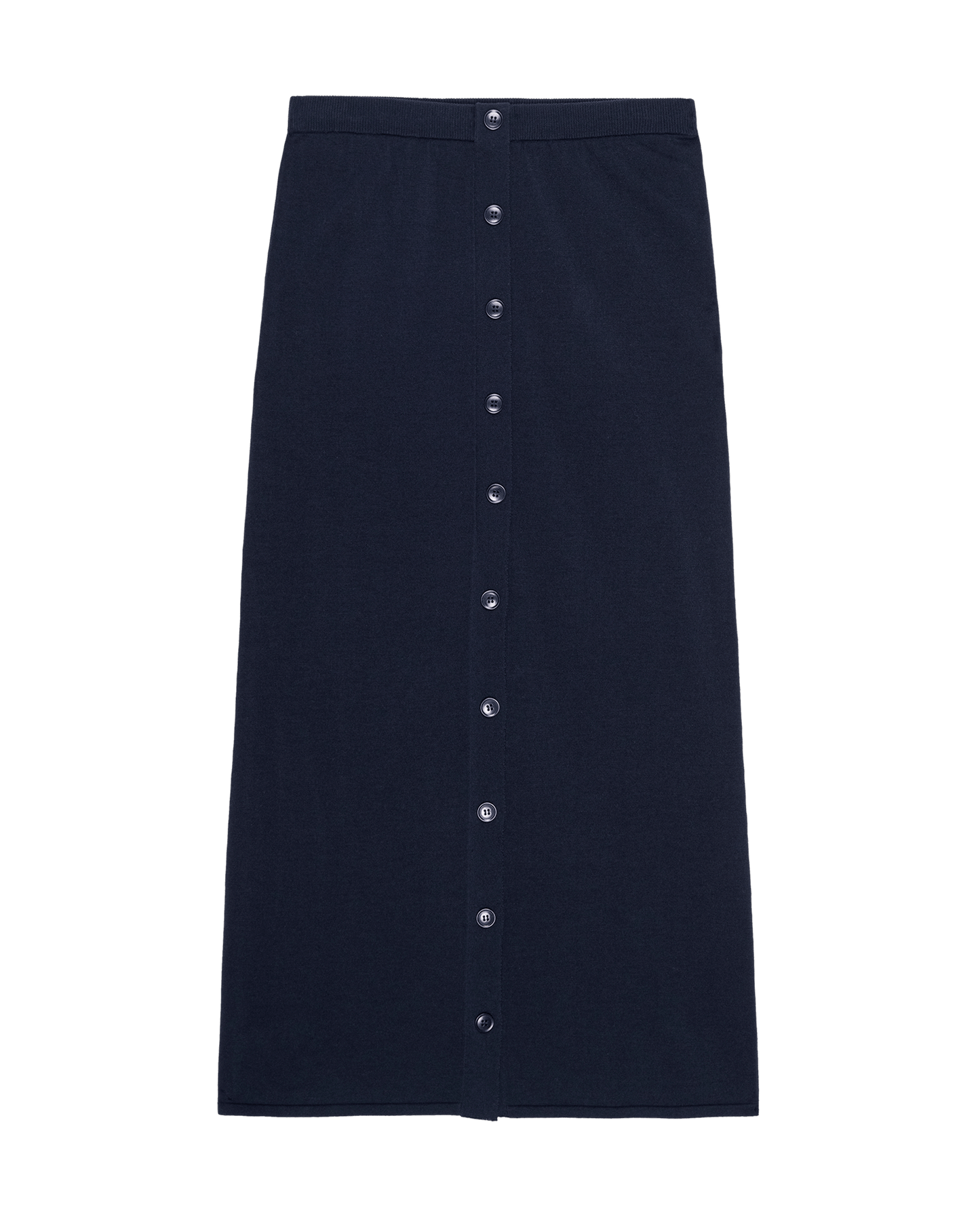 The Button Front Sweater Skirt. -- Dark Navy