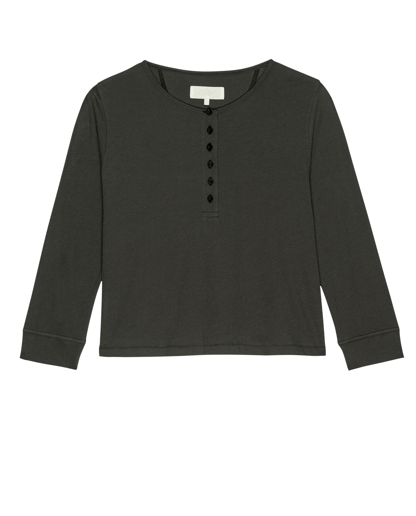 The Crop Sleep Henley. -- Washed Black
