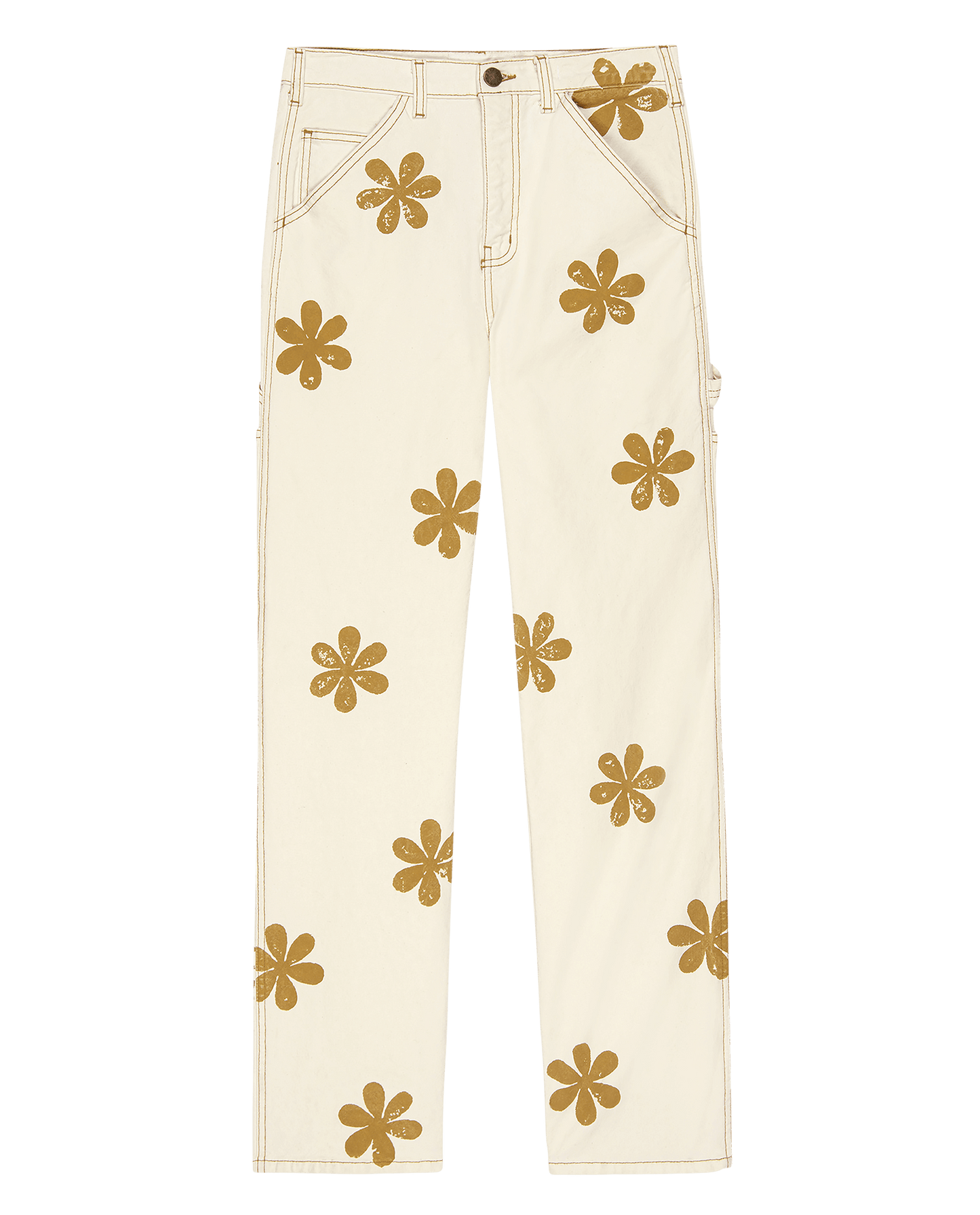 The Carpenter Pant with Daisy Stamp. -- Natural
