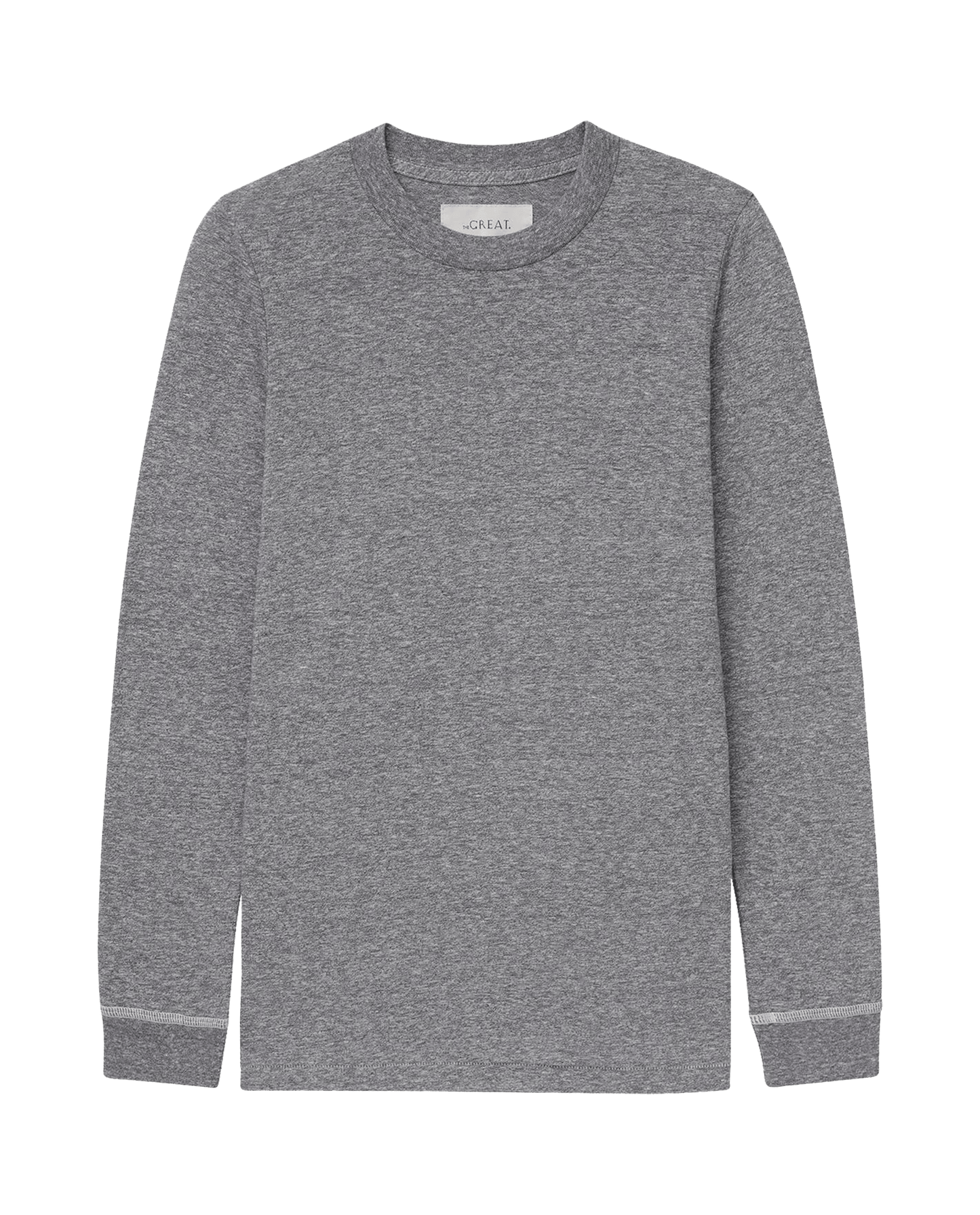 The Long Sleeve Slim Tee. Solid -- Heather Grey