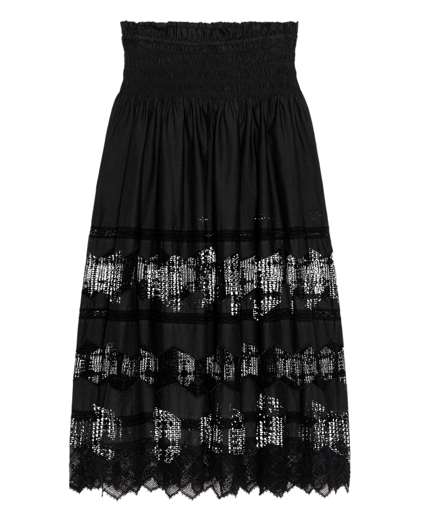 The Rosette Crochet Canary Skirt. -- Black