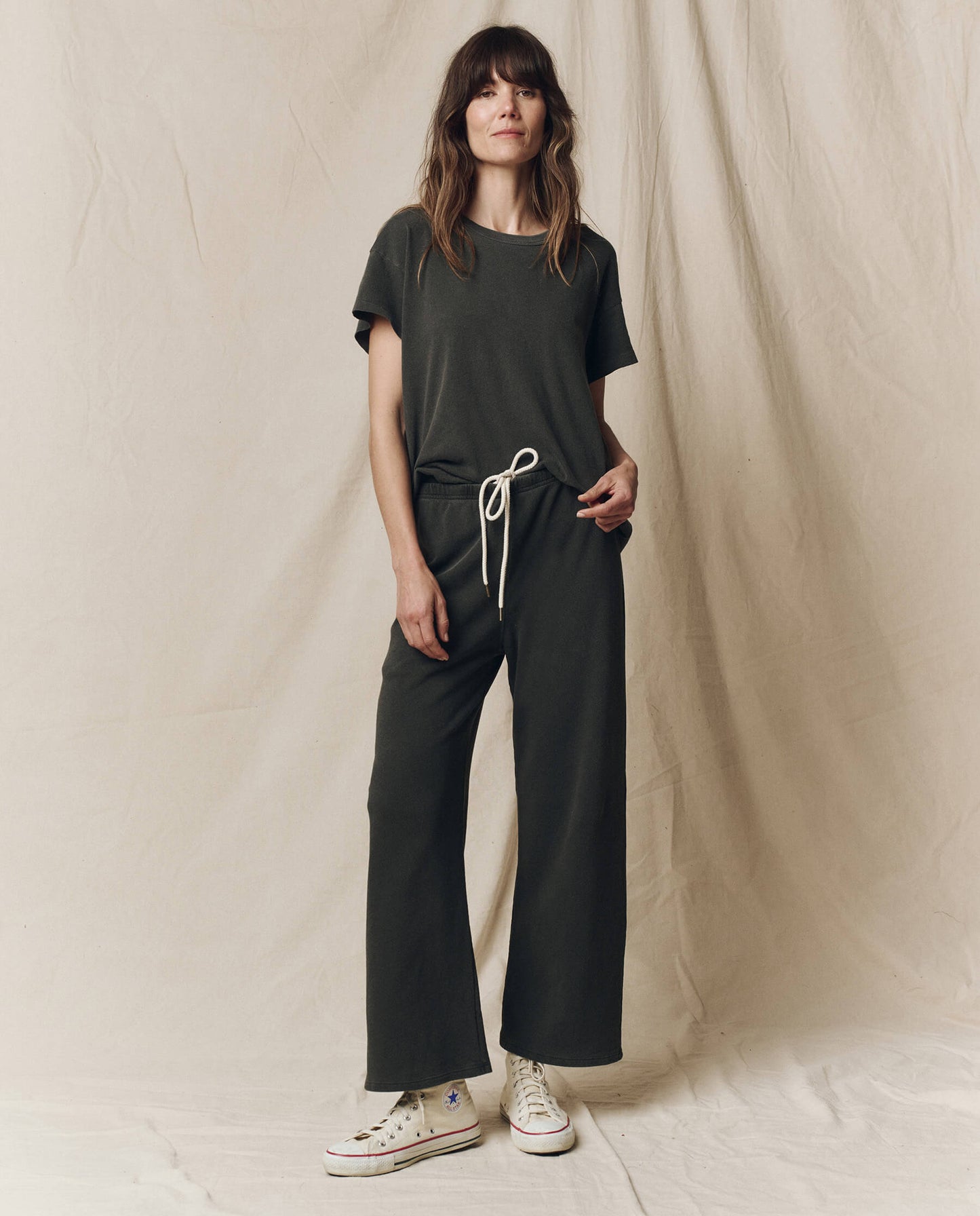 The Lap Sweatpant. Solid -- Washed Black