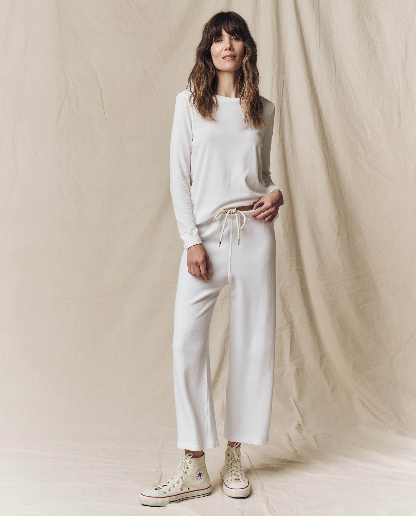 The Long Sleeve Slim Tee. Solid -- True White
