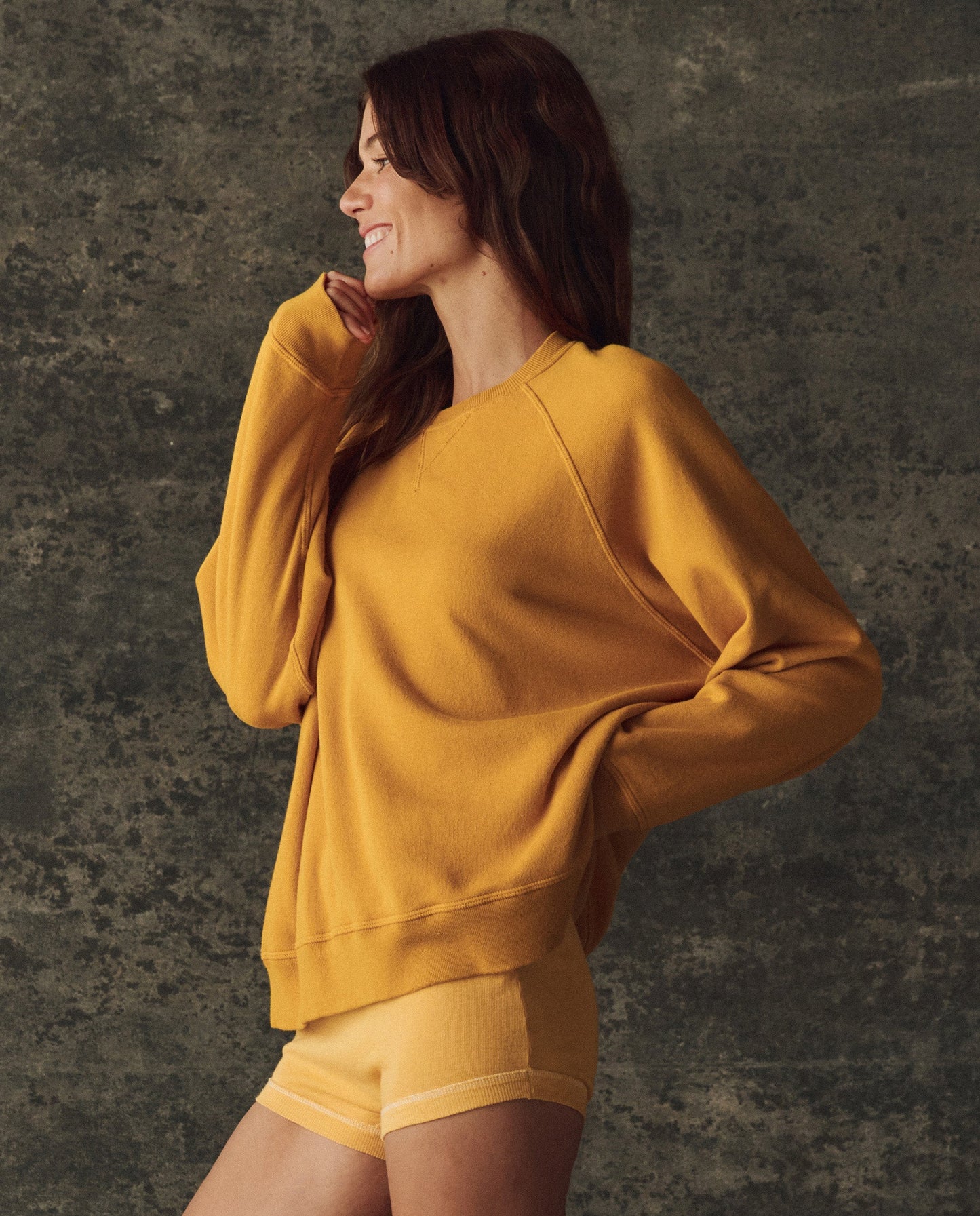 The Fleece Slouch Sweatshirt. Solid -- Bright Yellow