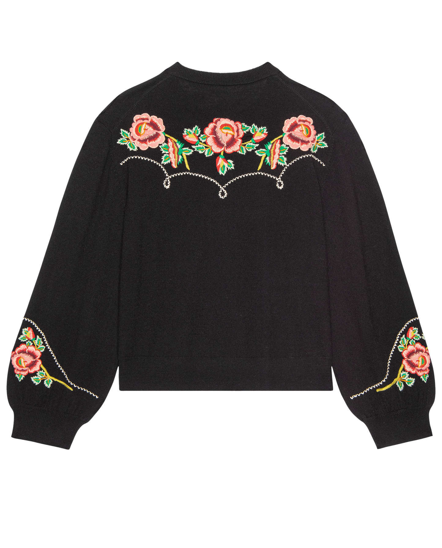 The Heirloom Rose Western Cardigan. -- Black