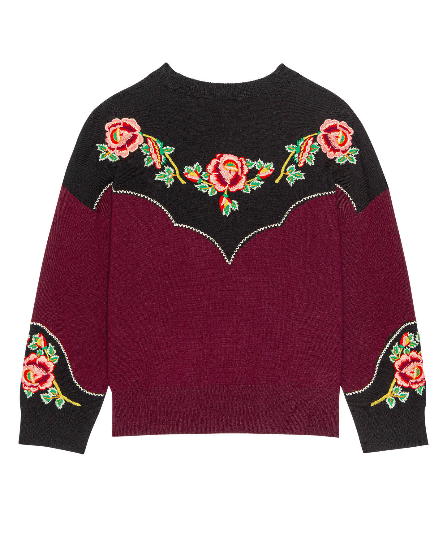 The Heirloom Rose Western Pullover. -- Wine