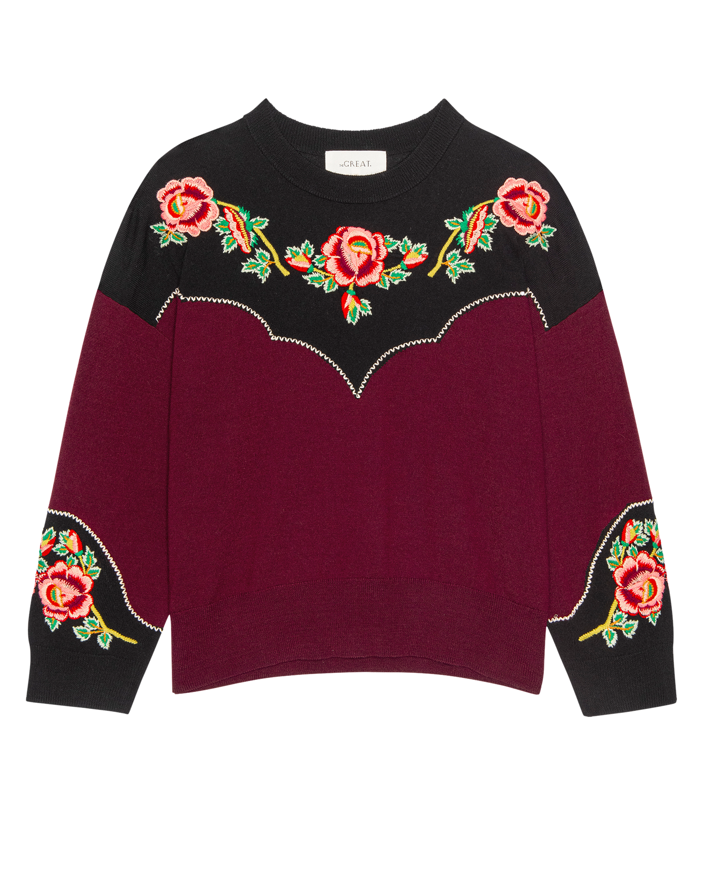 The Heirloom Rose Western Pullover. -- Wine