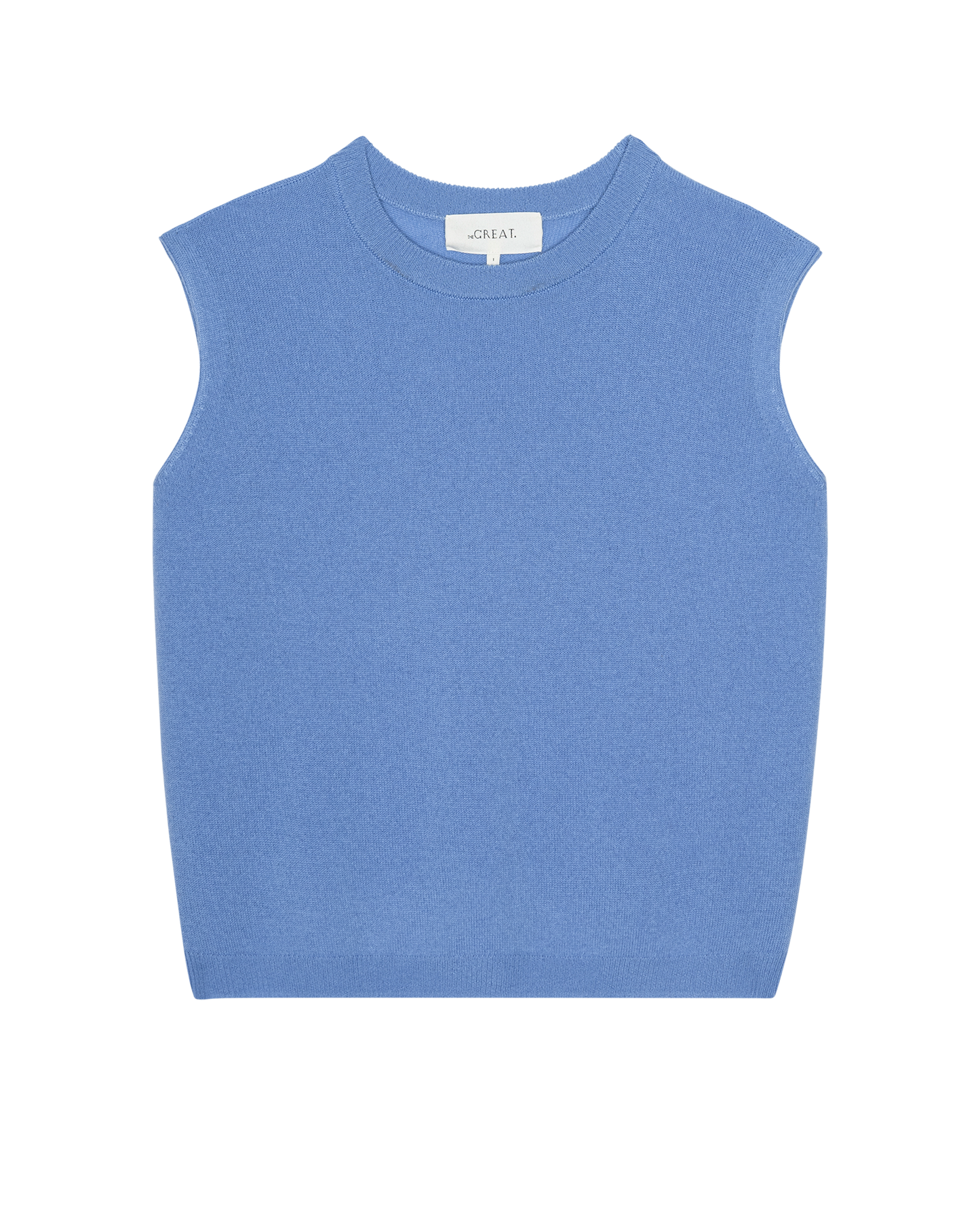 The Cashmere Pullover Vest. -- Soft Blue