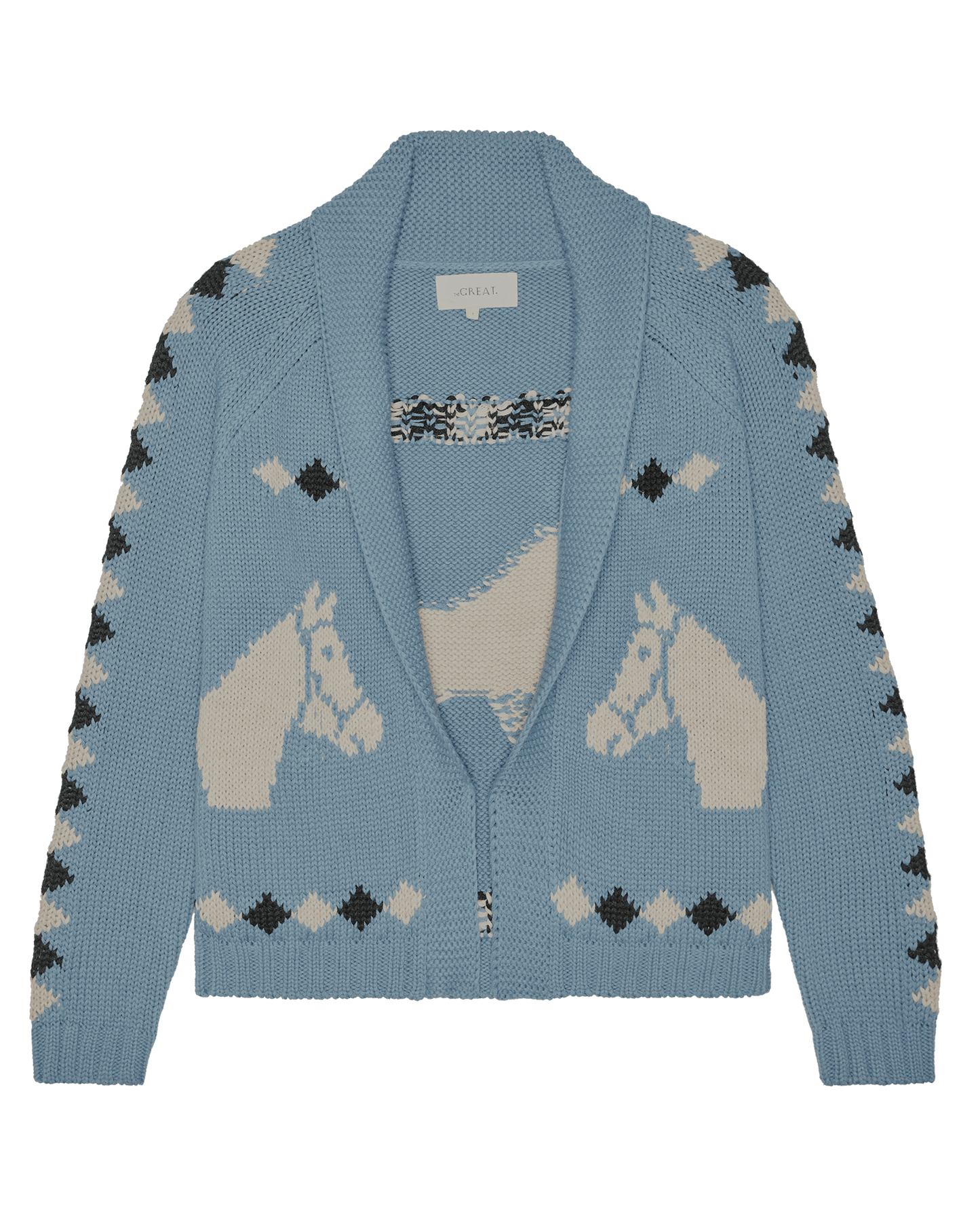 The Stable Lodge Cardigan. -- Blue Bell