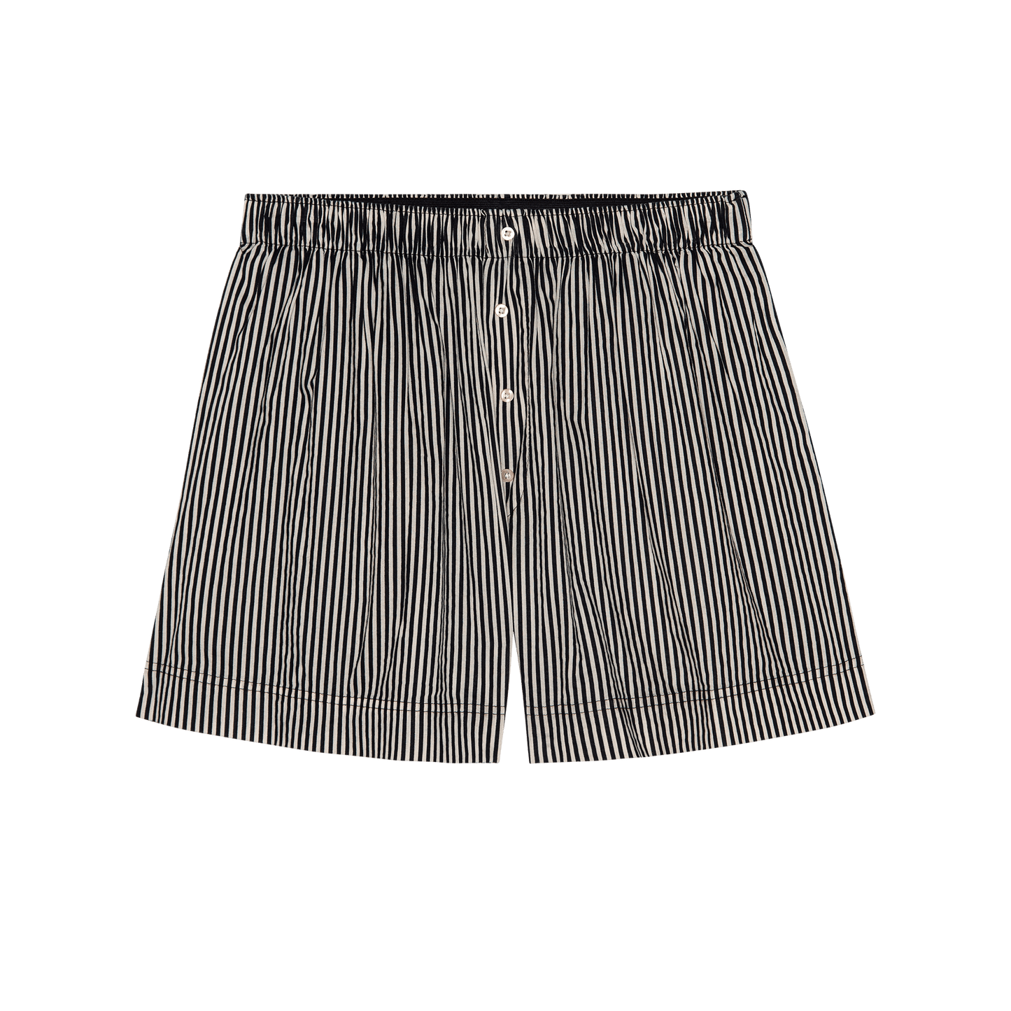 The Sleep Boxer Short. -- Black and Cream Crew Stripe