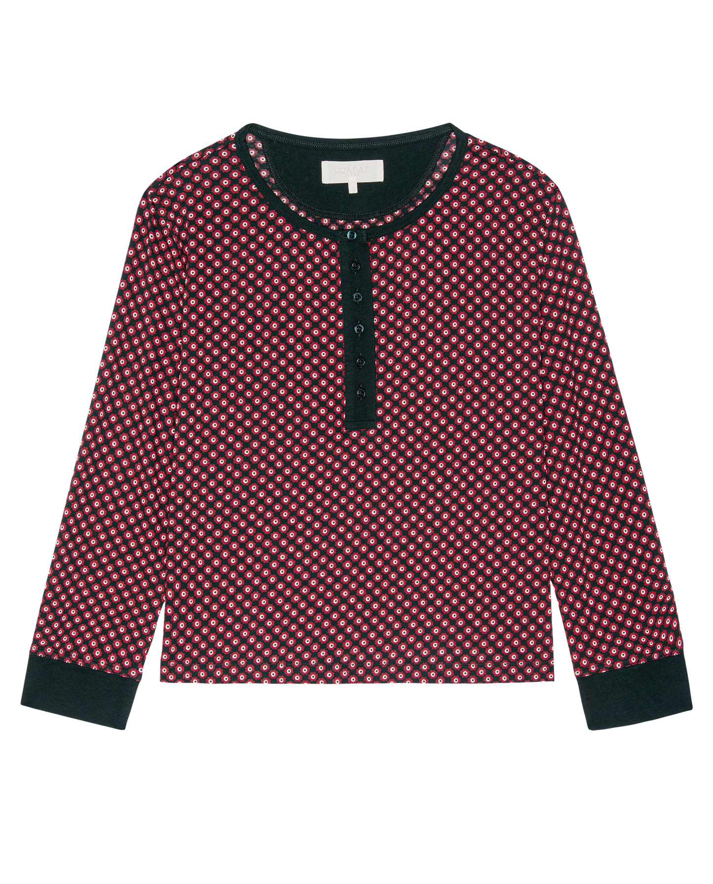 The Crop Sleep Henley. -- Daisy Tie Print