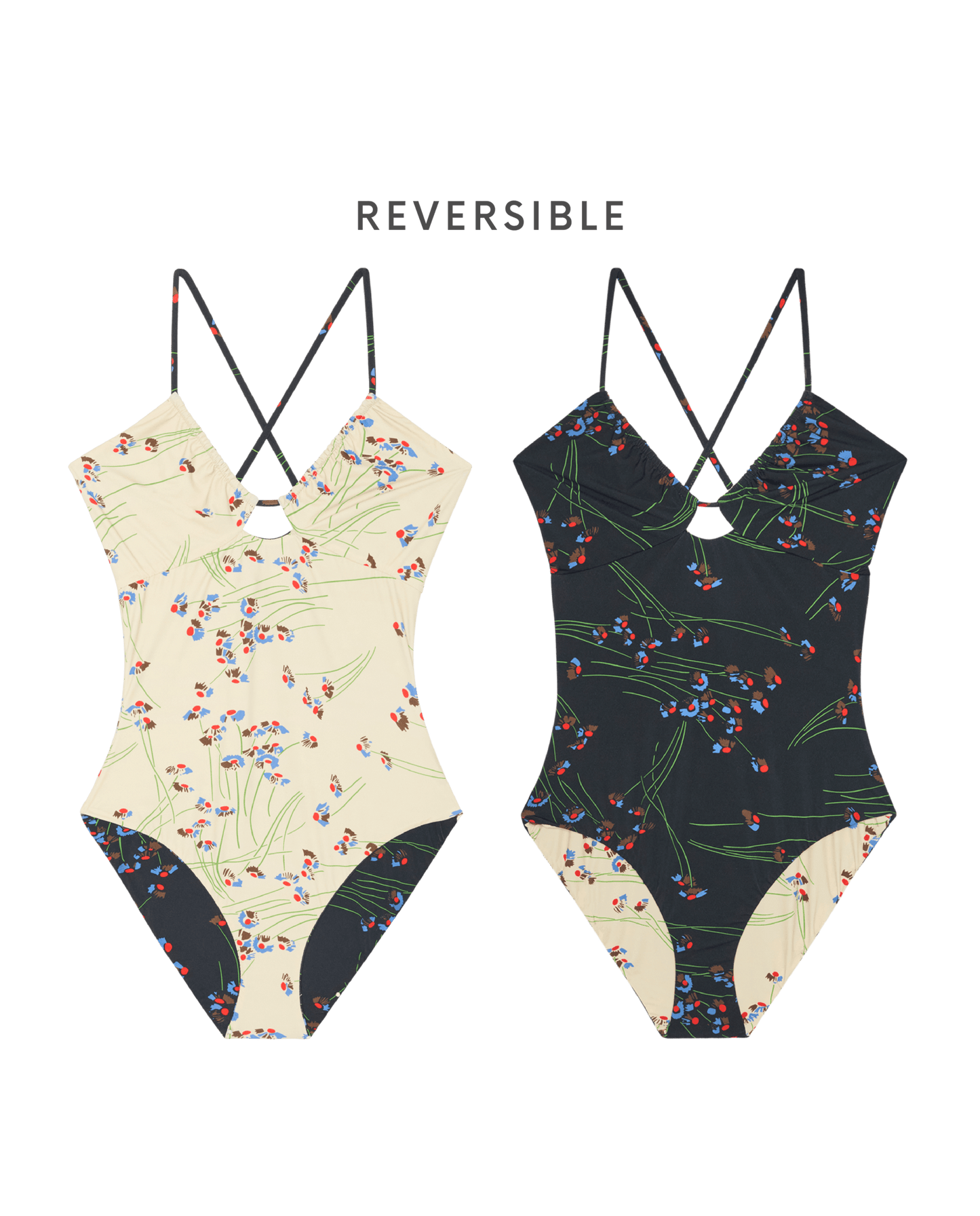 The Reversible Keyhole One Piece. -- Windblown Bouquet
