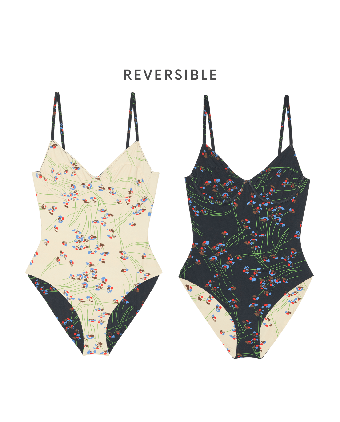 The Reversible Underwire One Piece. -- Windblown Bouquet