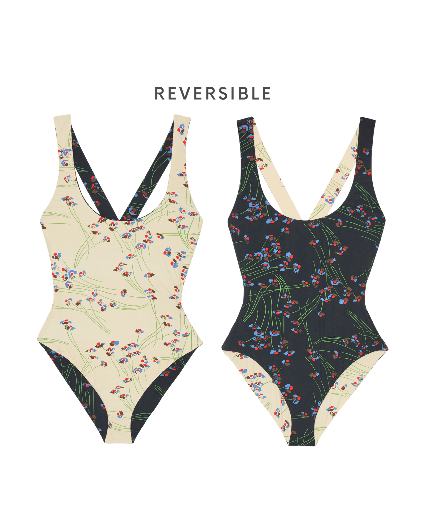 The Reversible Cross-Back One Piece. -- Windblown Bouquet