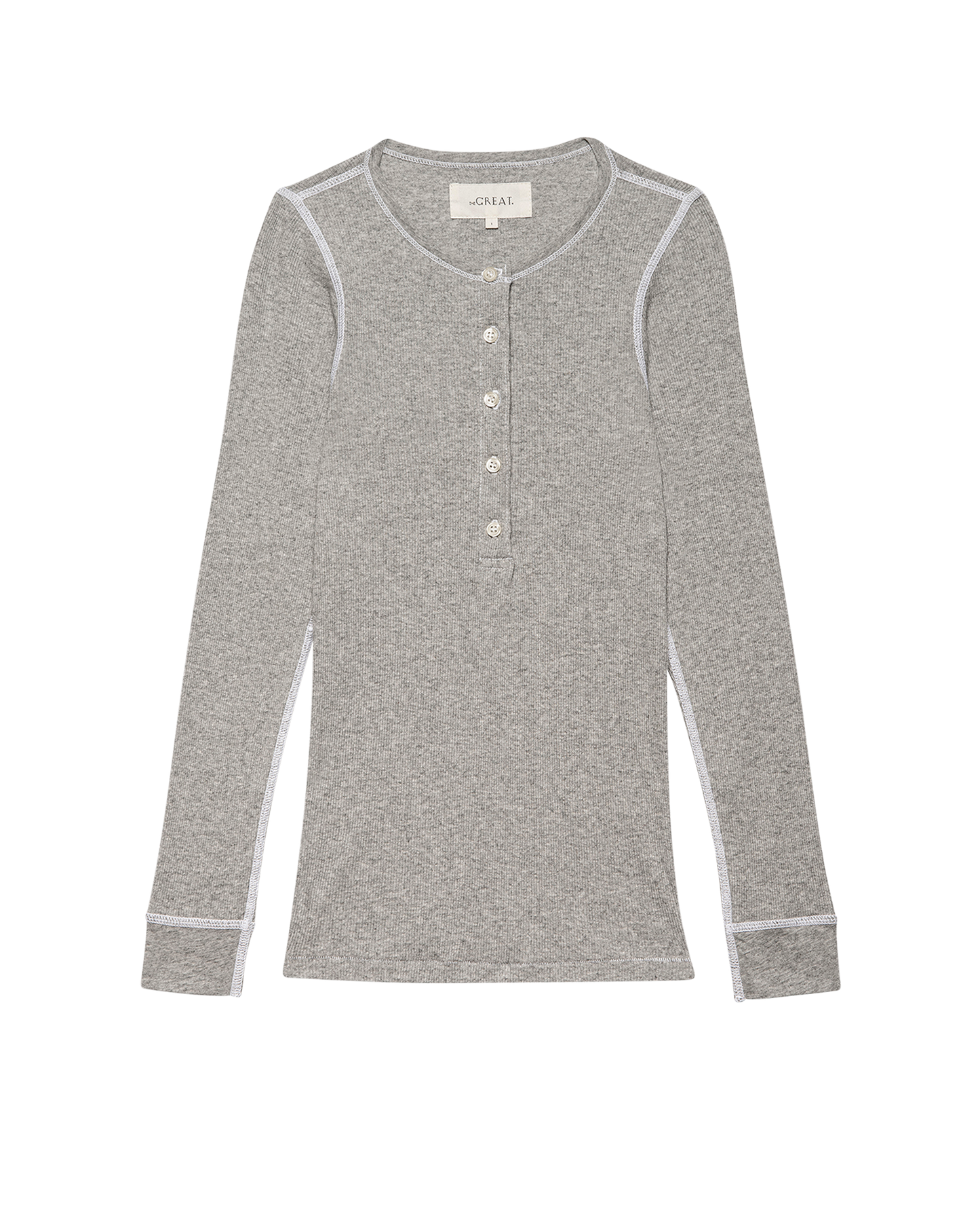 The Baby Rib Henley. -- Heather Grey