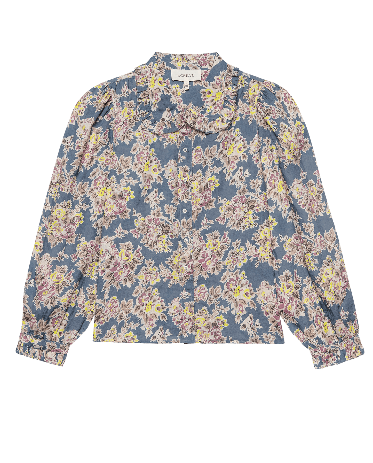 The Hemingway Top. -- Indigo Floral