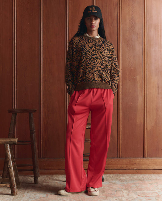 The Wide Leg Track Pant. -- Poppy Red