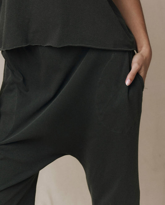 The Jersey Crop Pant. -- Washed Black