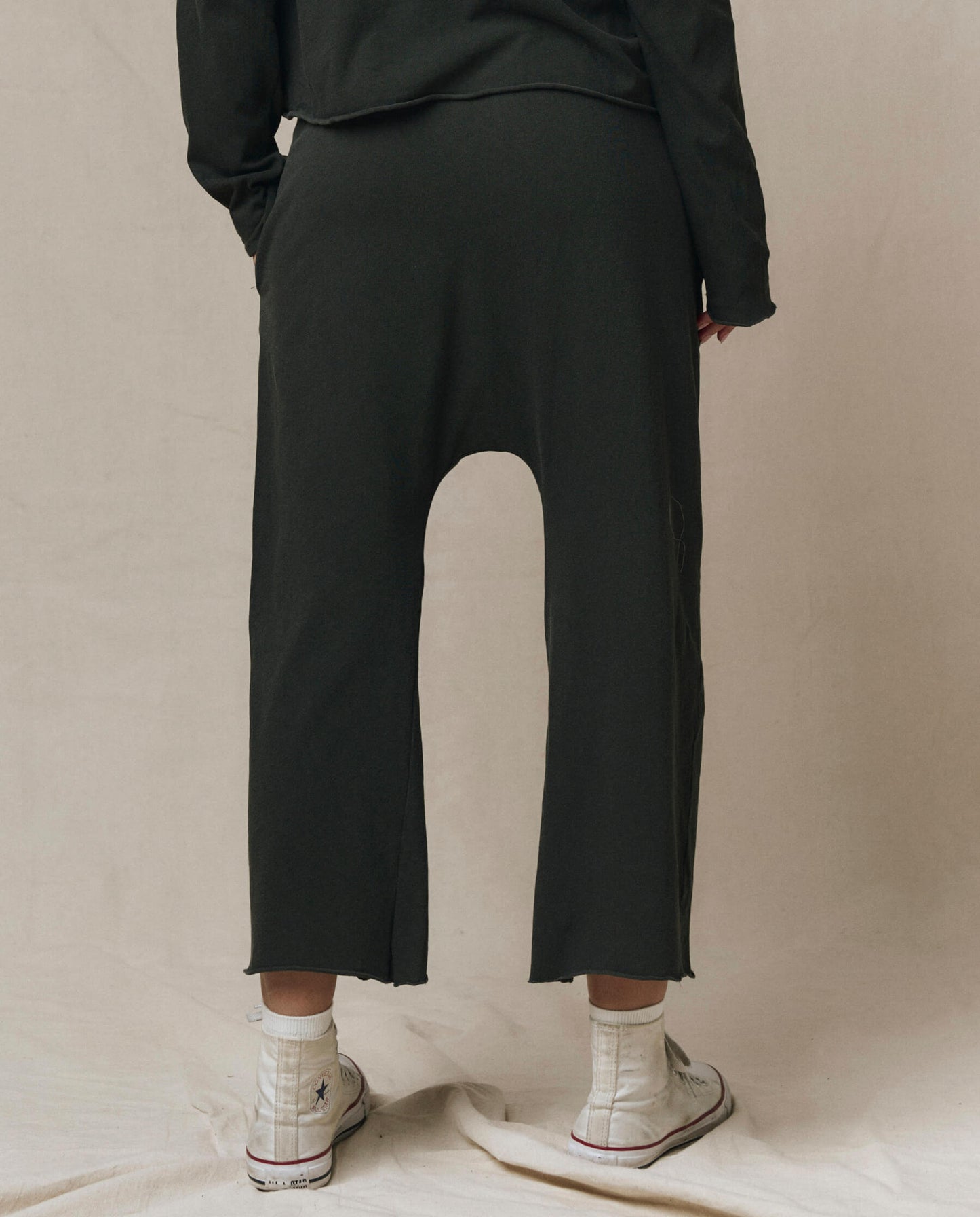 The Jersey Crop Pant. -- Washed Black