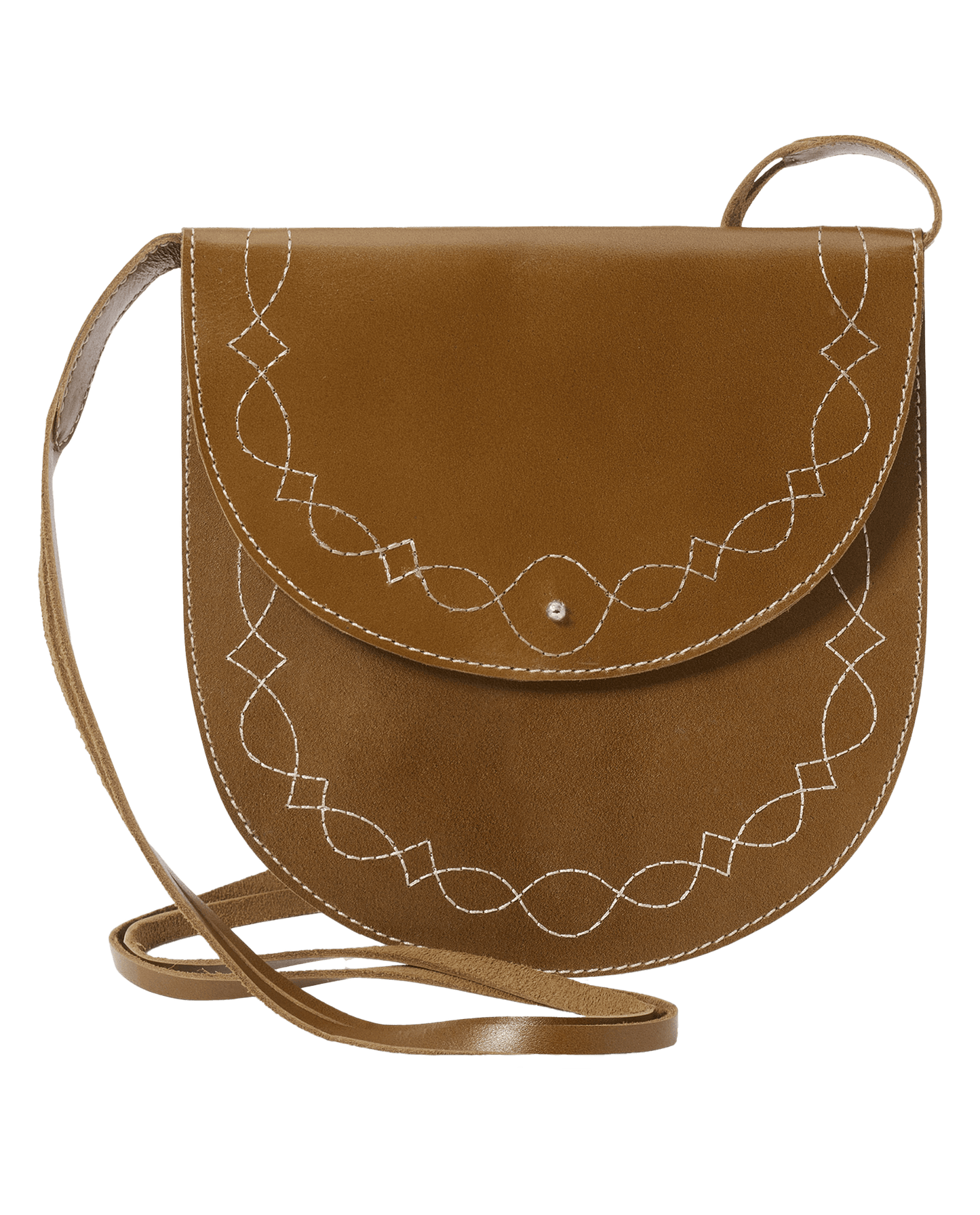 The Saddle Stitch Bag. -- Cognac