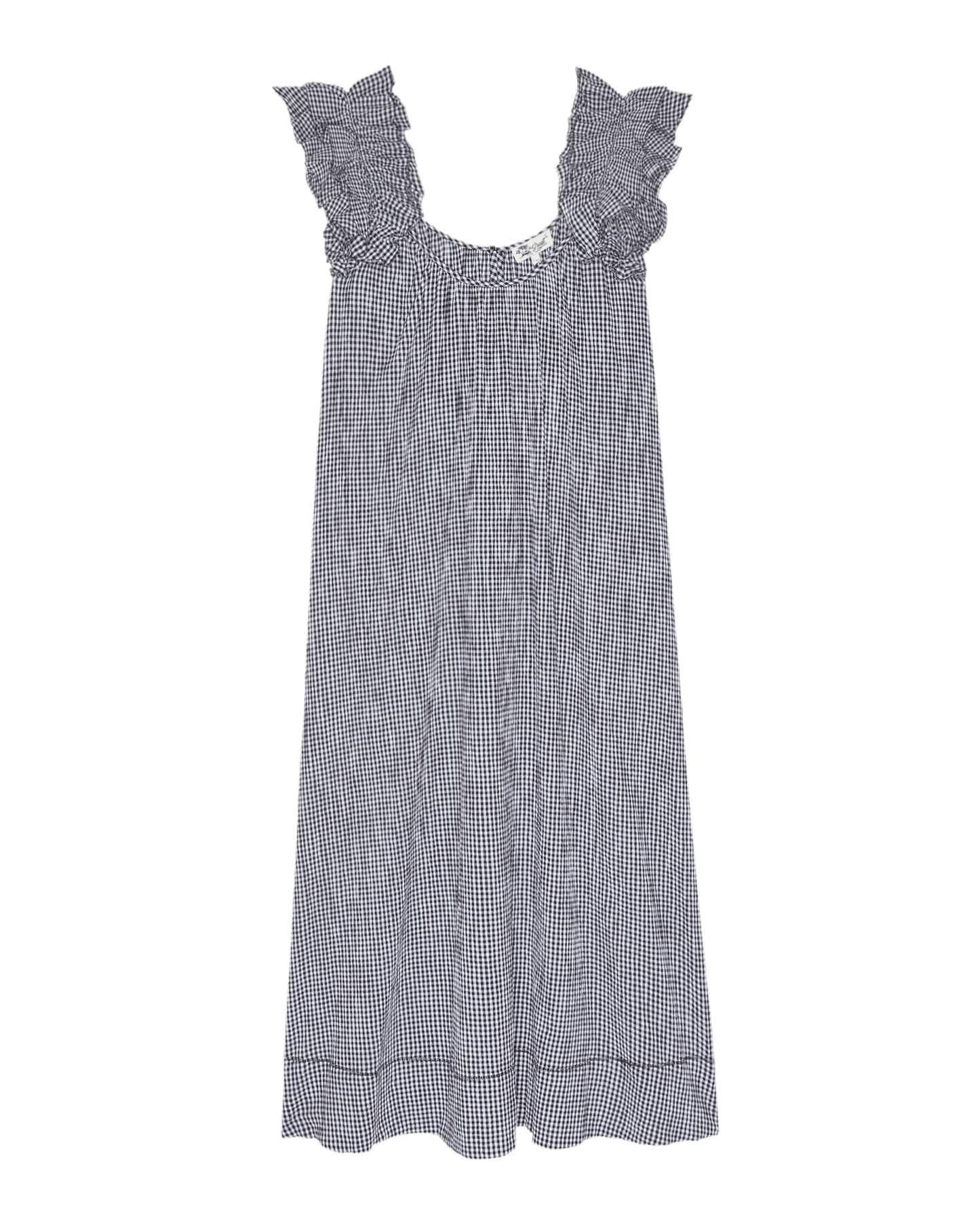 The Ruffle Coverup. -- Black And Cream Check