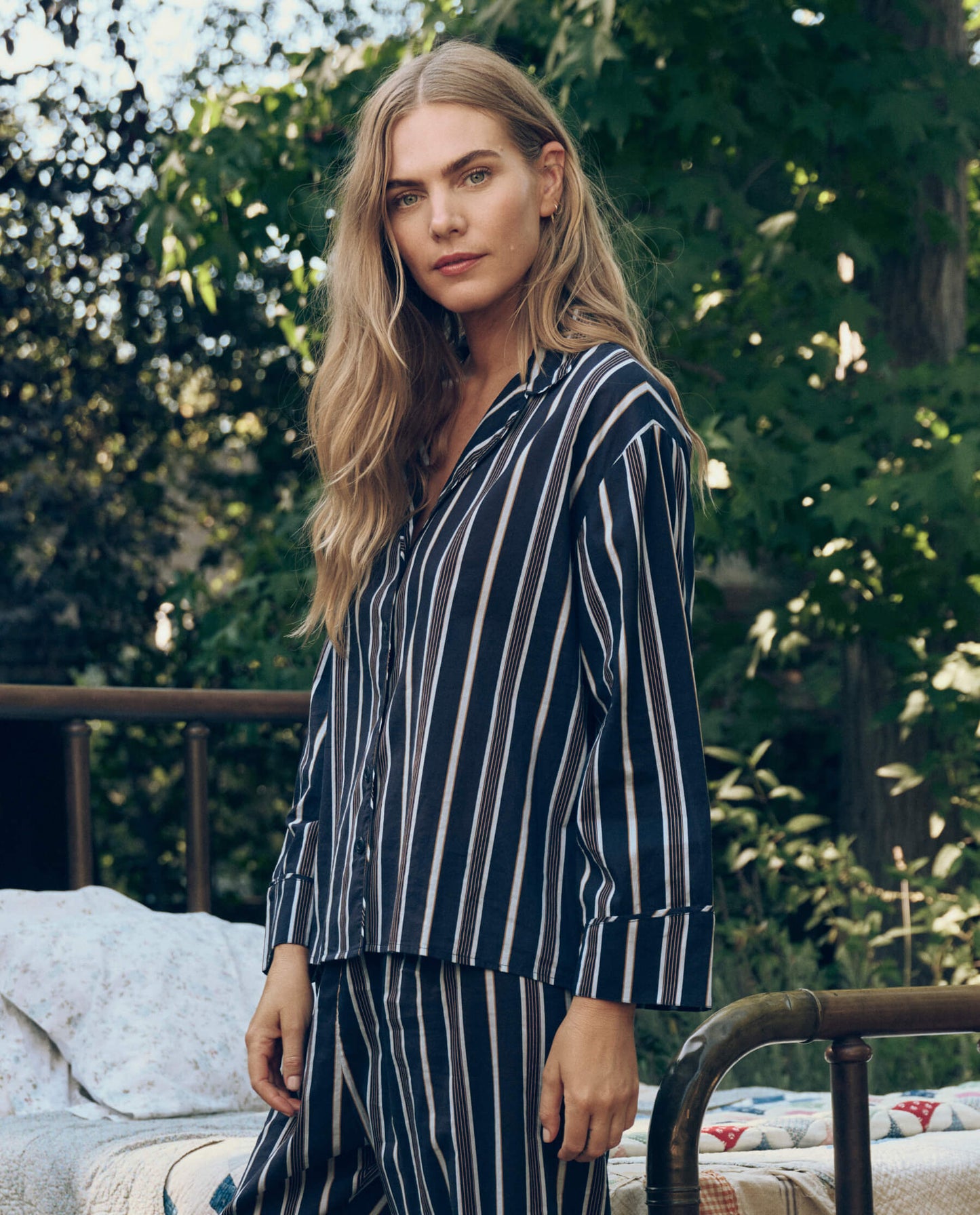 The Pajama Shirt. -- Coastline Stripe