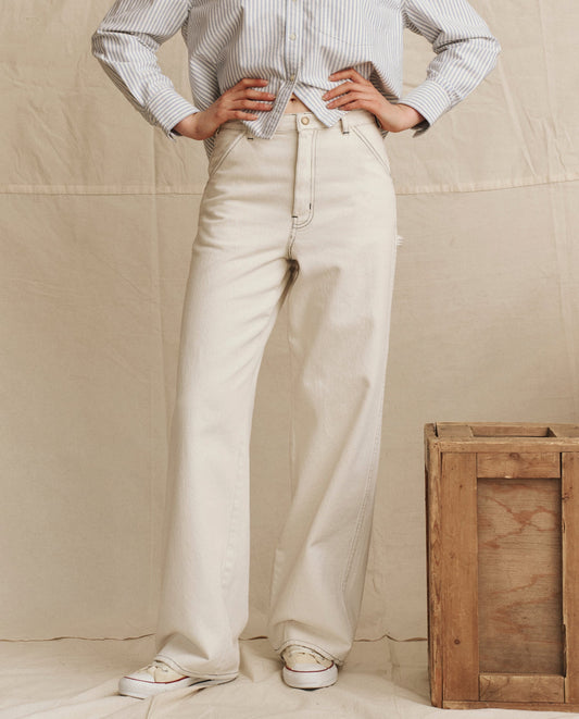 The Mill Jean. -- Natural with Navy Stitching
