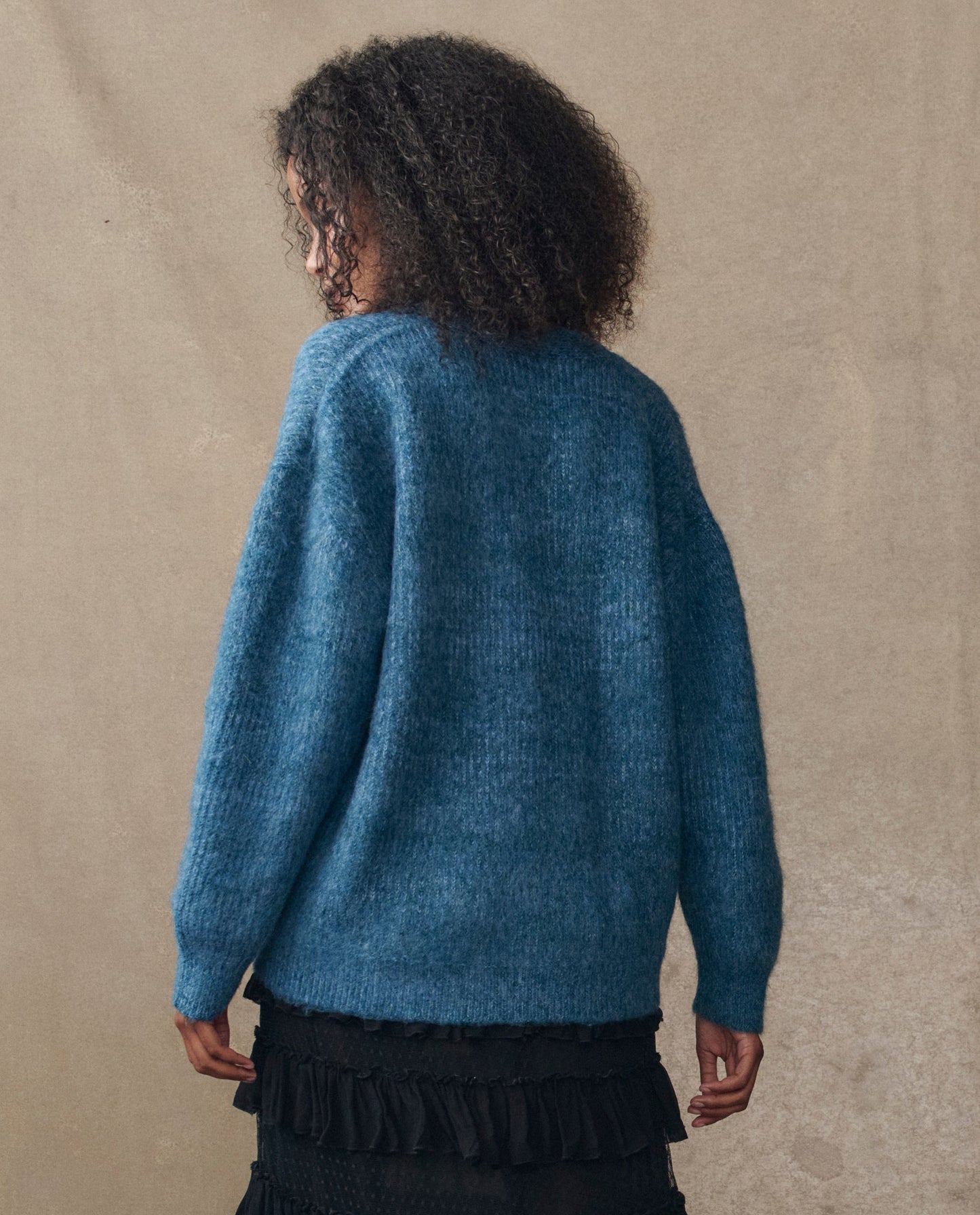 The Brushed Melange Cardigan. -- Wintertide Blue