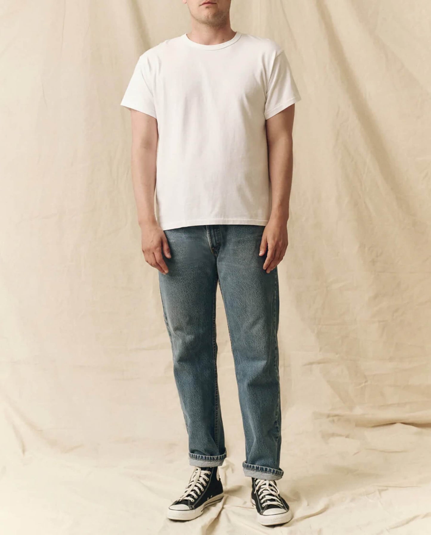 The Men's Pure Knits Boxy Crew. Solid -- True White