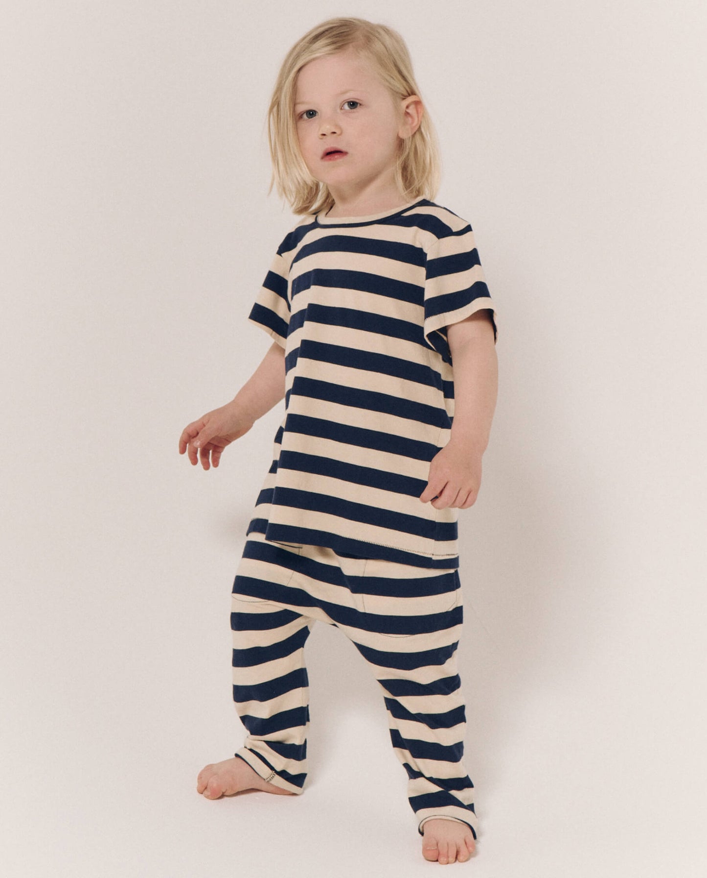 The Little Boxy Crew. Novelty -- Navy and Cream Scholar Stripe