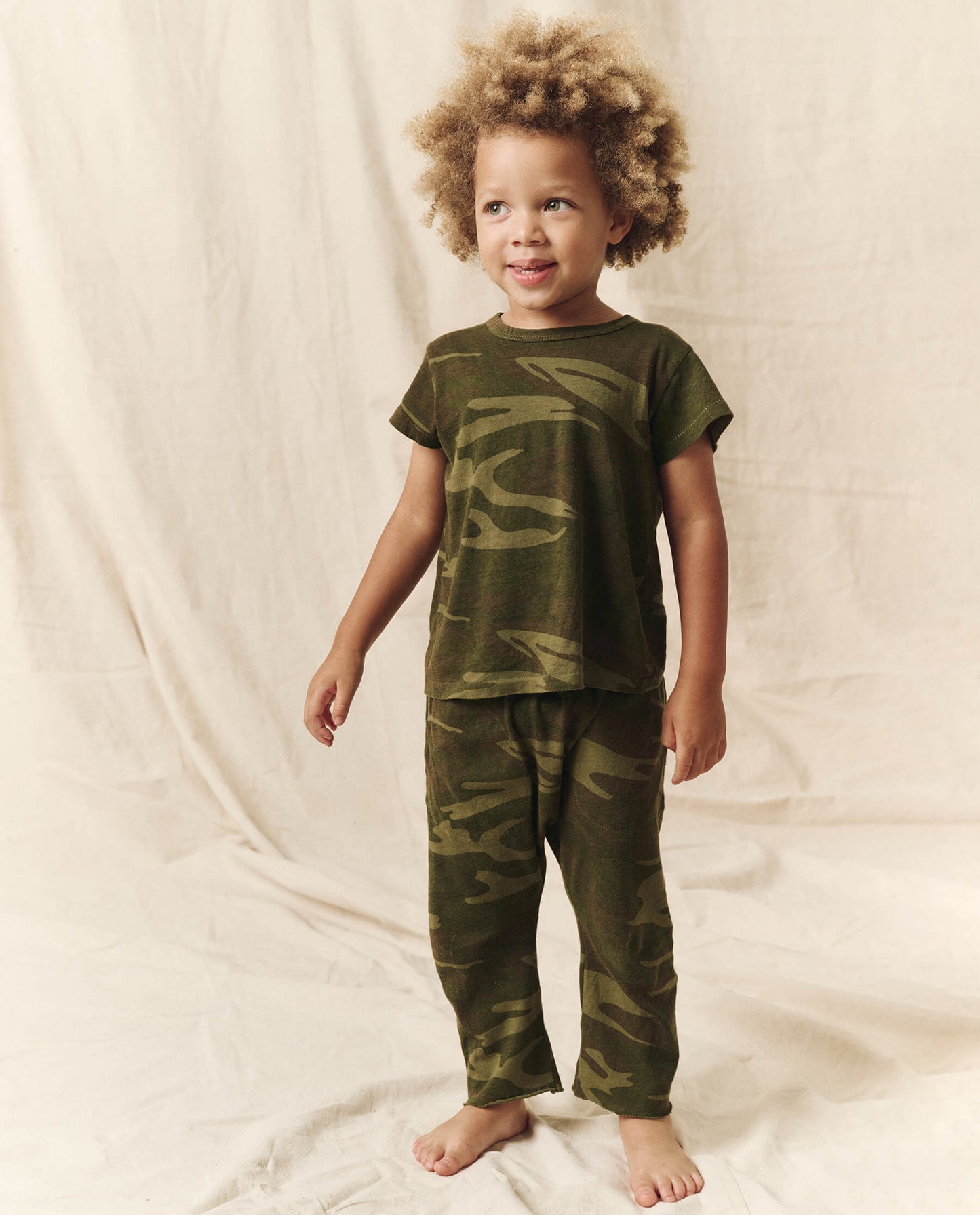 The Little Jersey Crop. Solid -- Deep Woods Camo