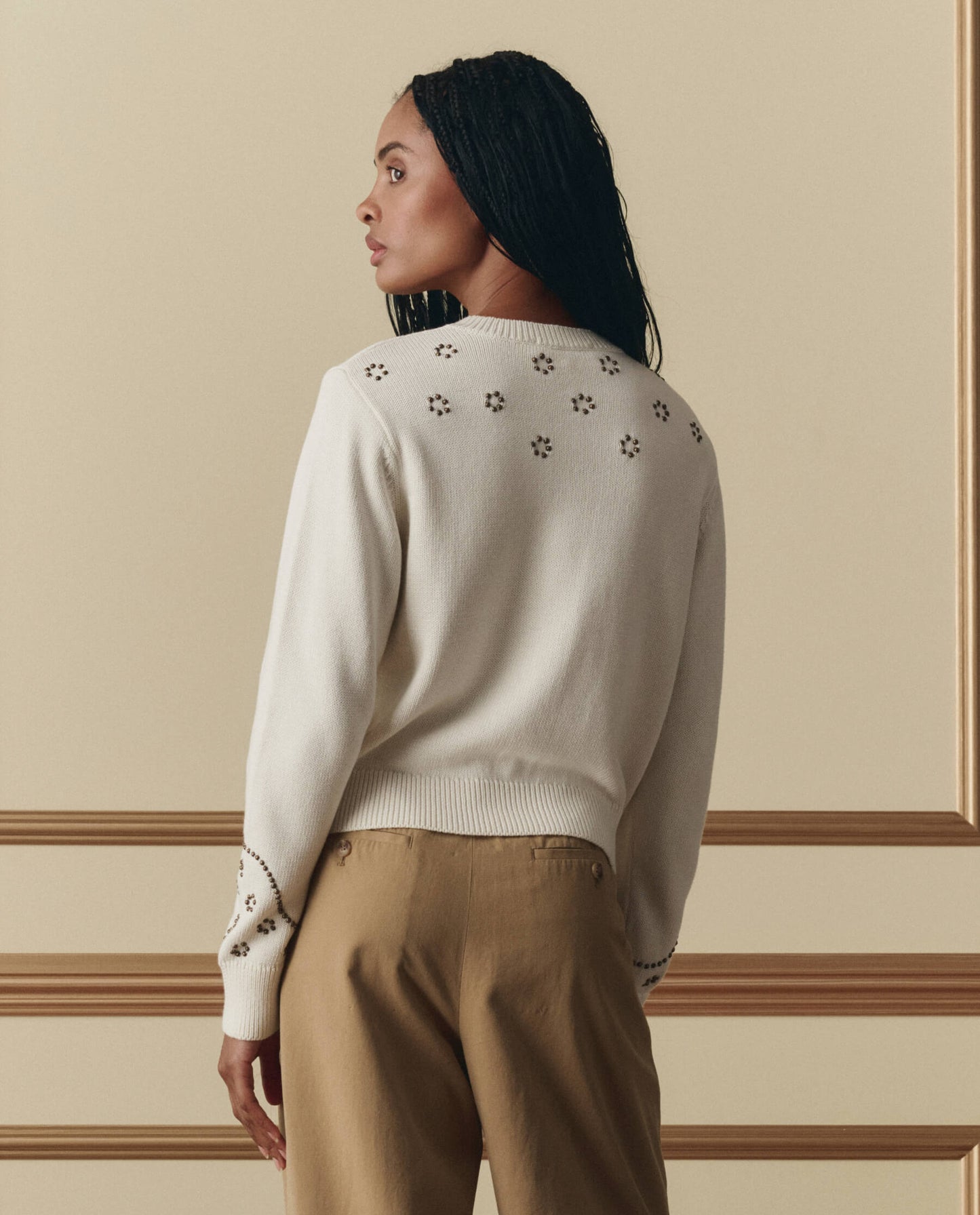 The Studded Cardigan. -- Natural