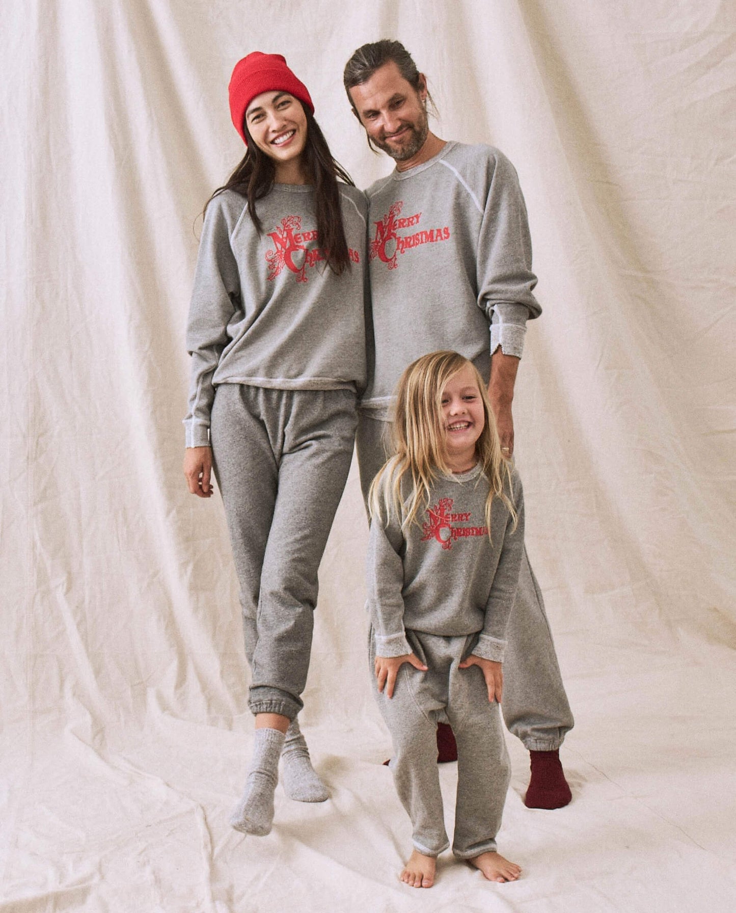 The Men's College Sweatshirt. -- Varsity Grey with Christmas Graphic