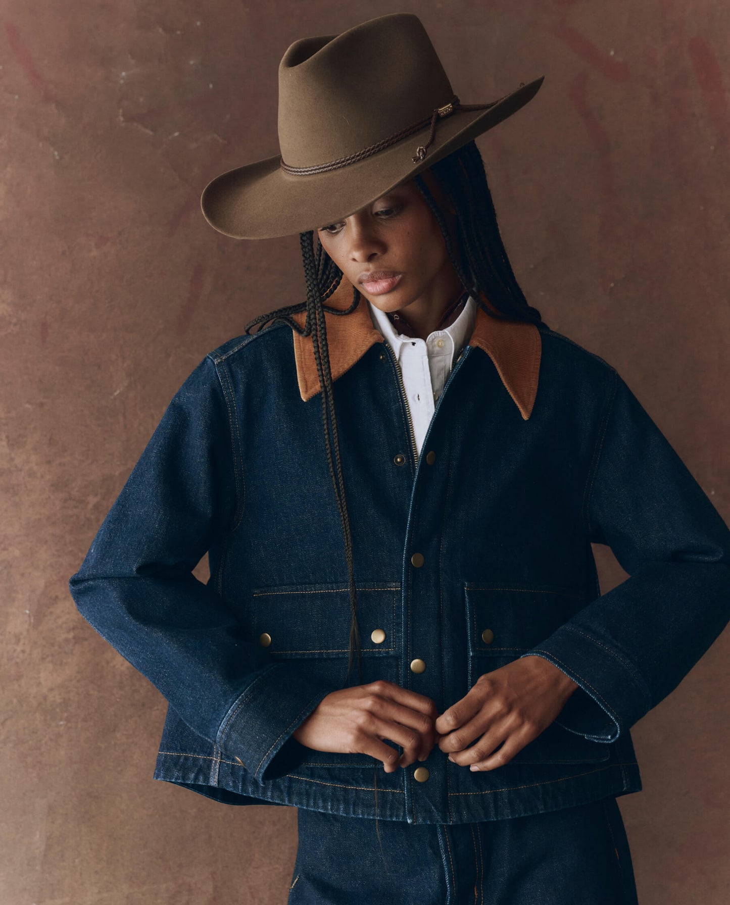 The Denim Swingy Jacket. -- Midnight Rinse