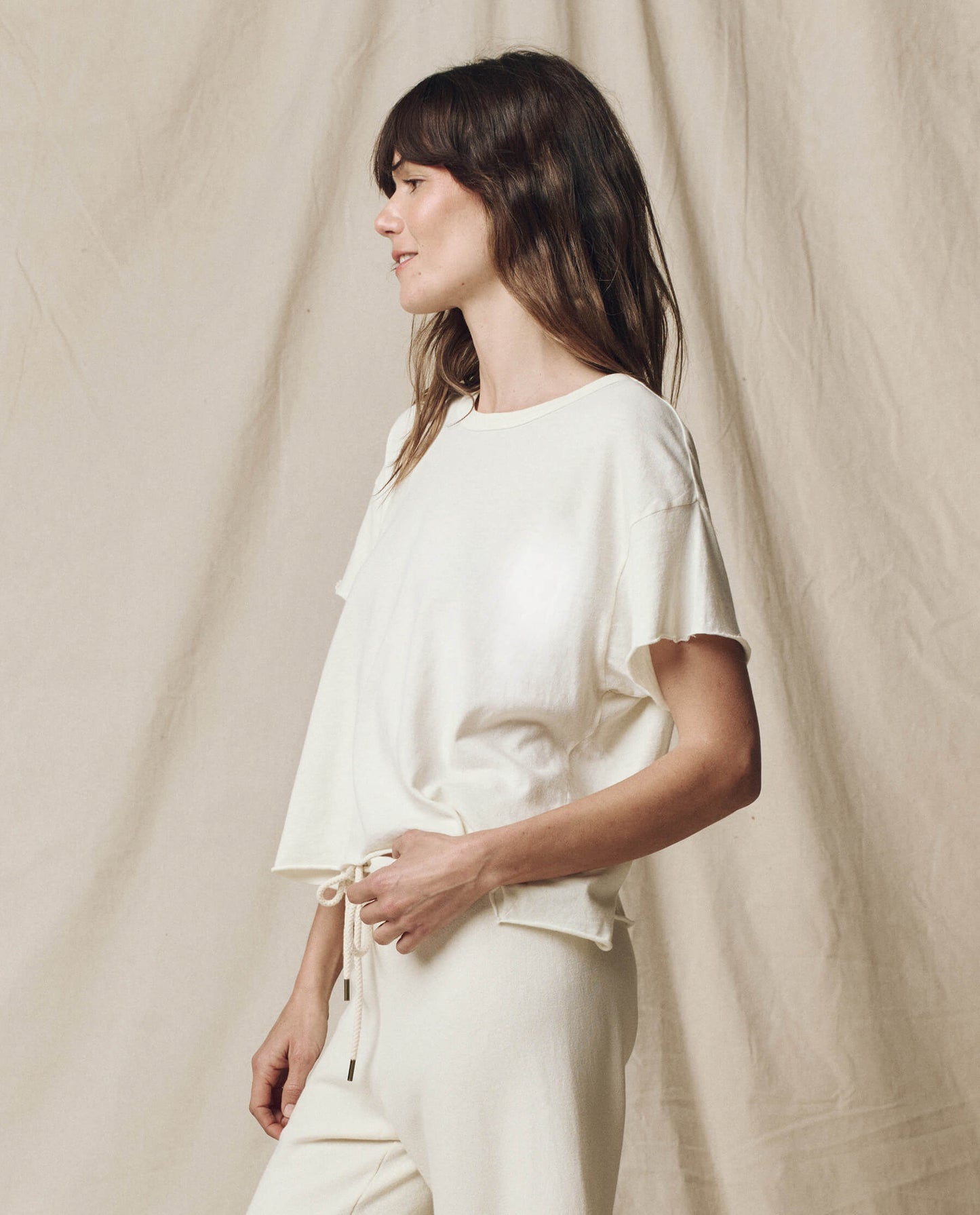 The Crop Tee. Solid -- Washed White