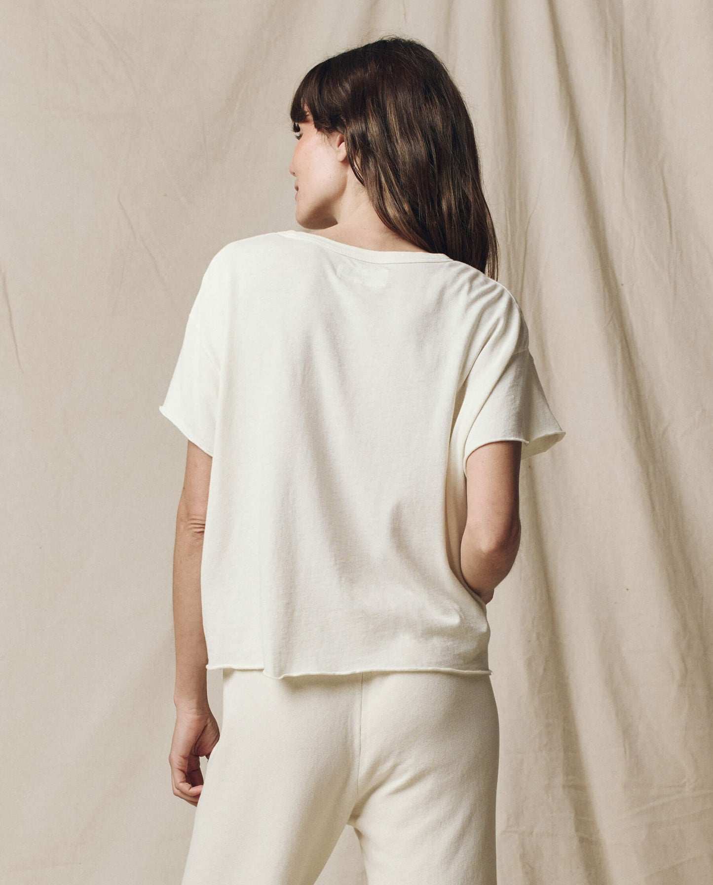 The Crop Tee. Solid -- Washed White